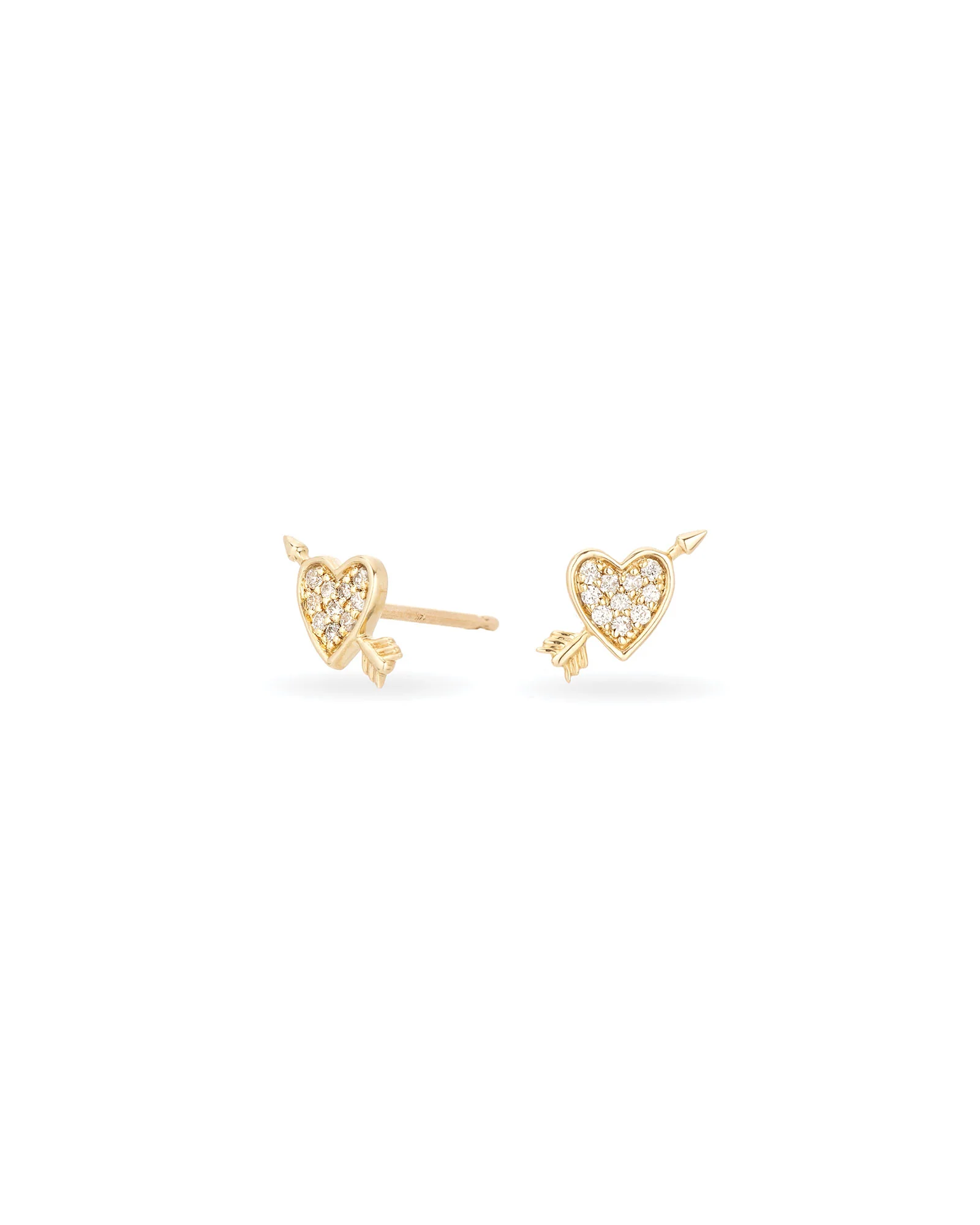 Tiny Pavé Heart + Arrow Studs