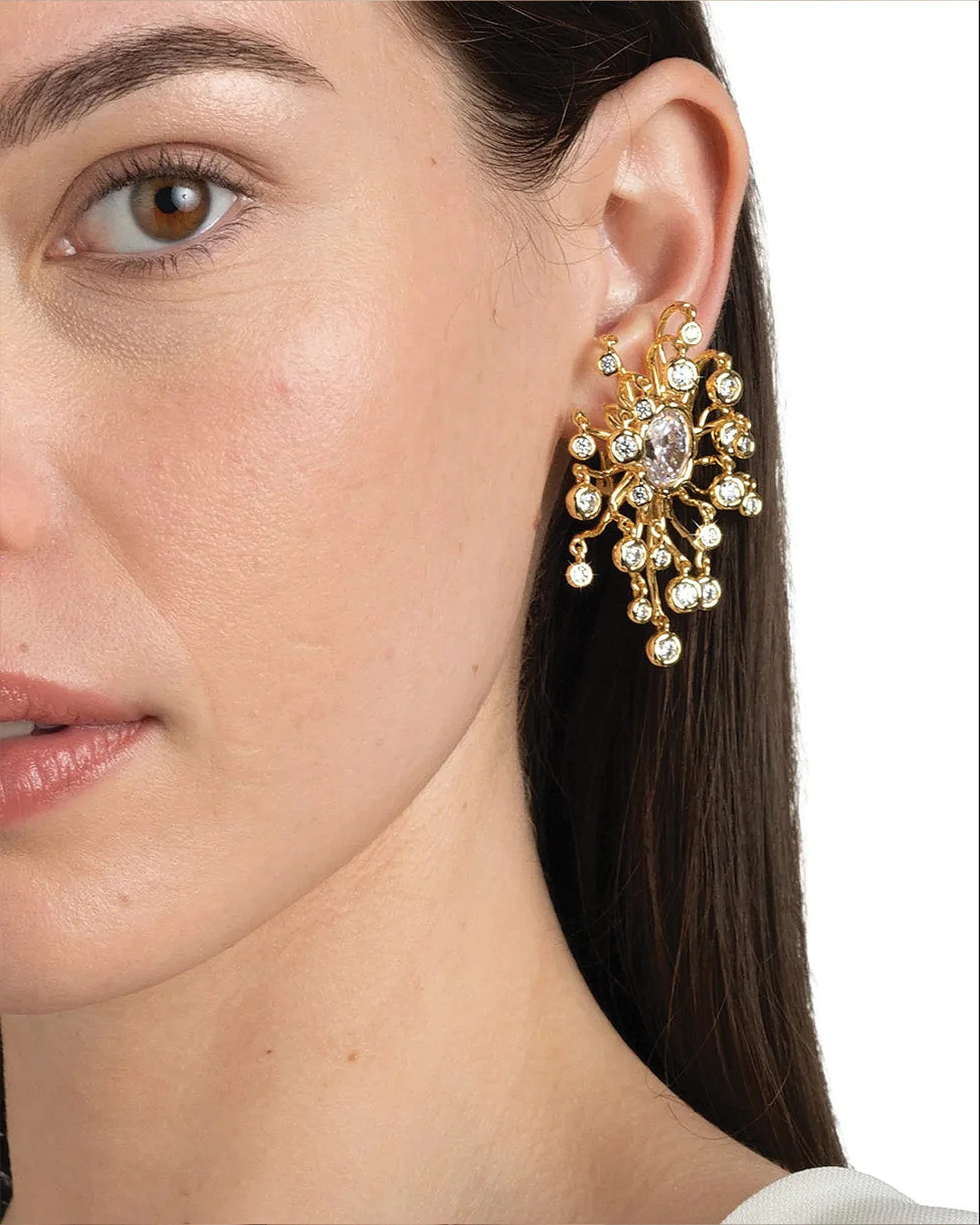 Asterales Modernist Clip Earrings - Image 2