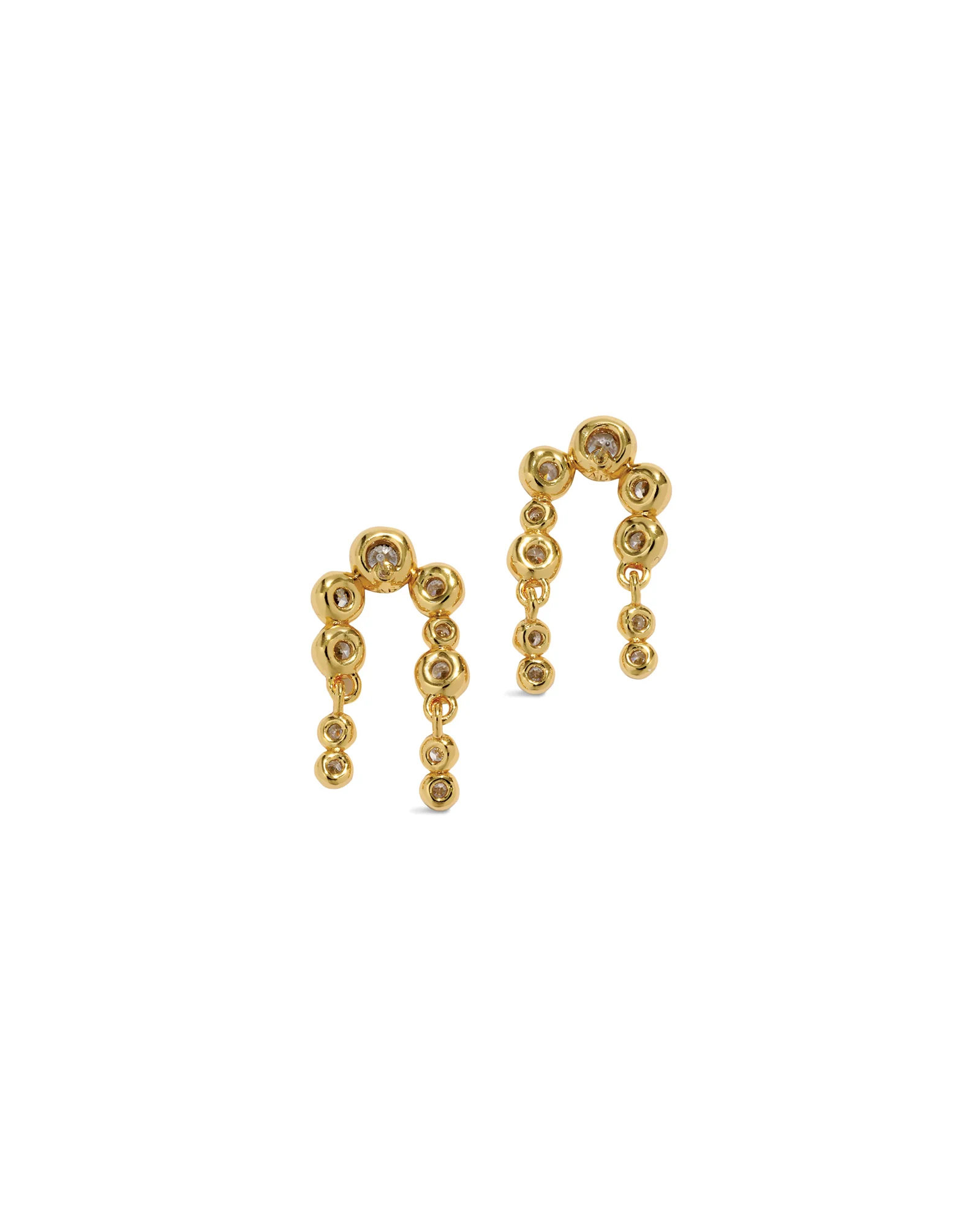 Asterales Gold CZ Arched Post Earrings - Image 3