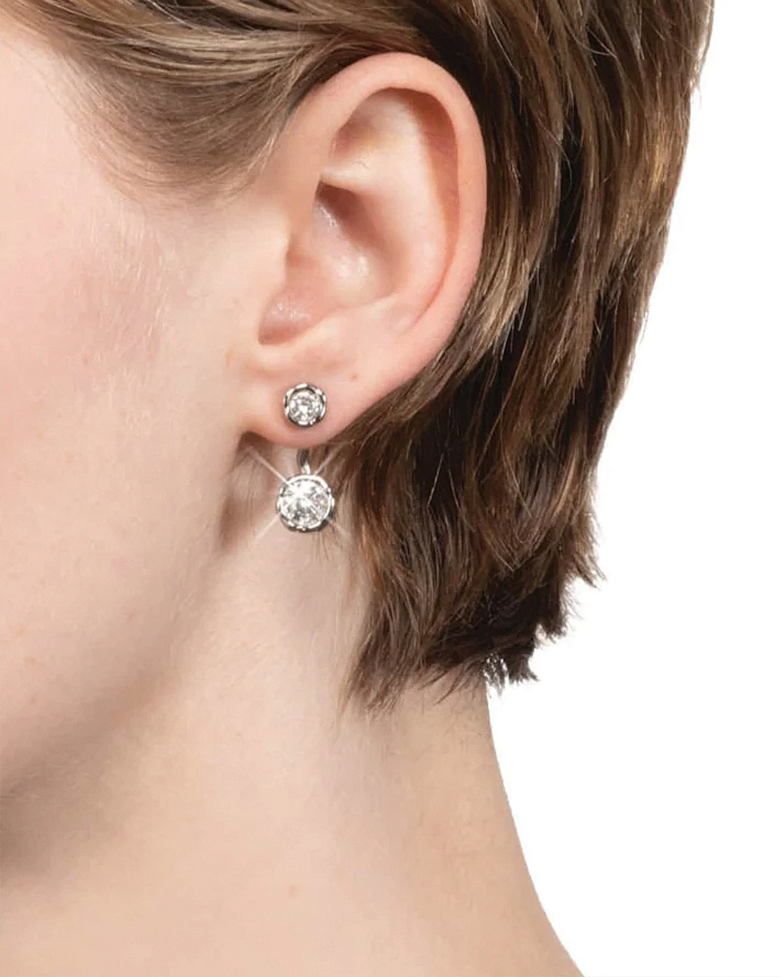 Asterales Molten Front Back CZ Earrings - Image 2