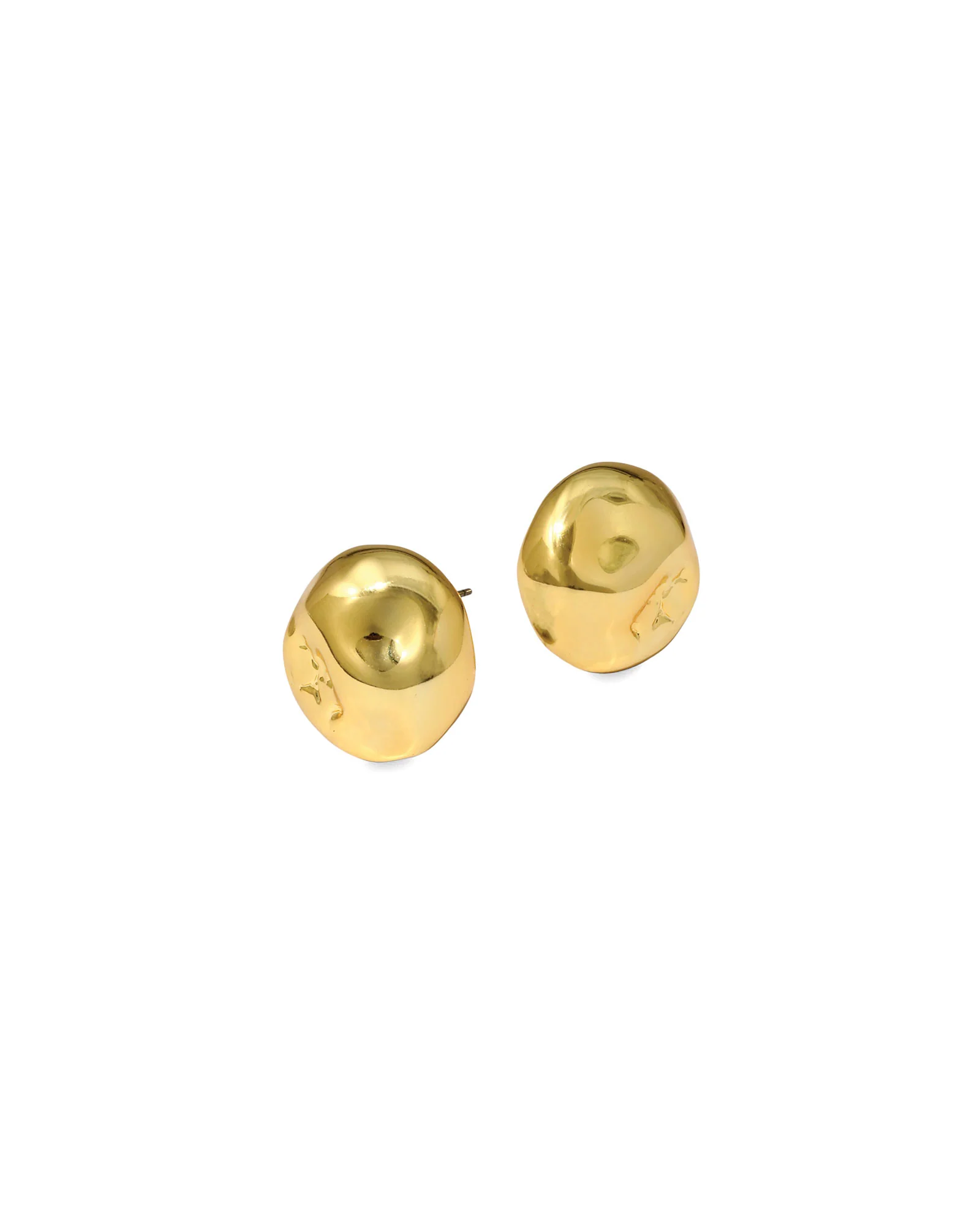 Brut Gold Button Post Earrings