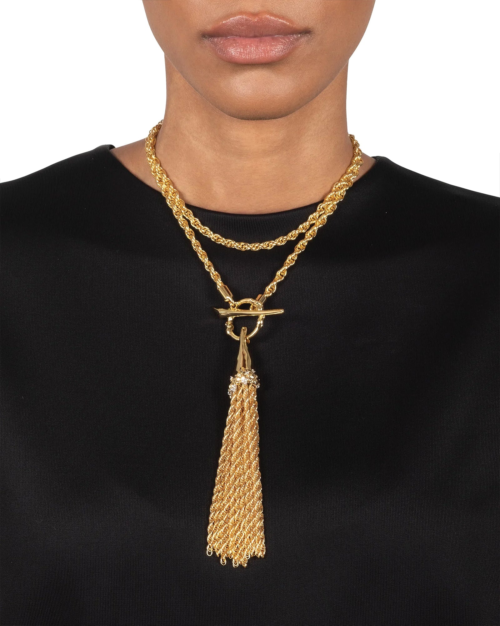 Brut Gold Long Tassel Necklace - Image 2