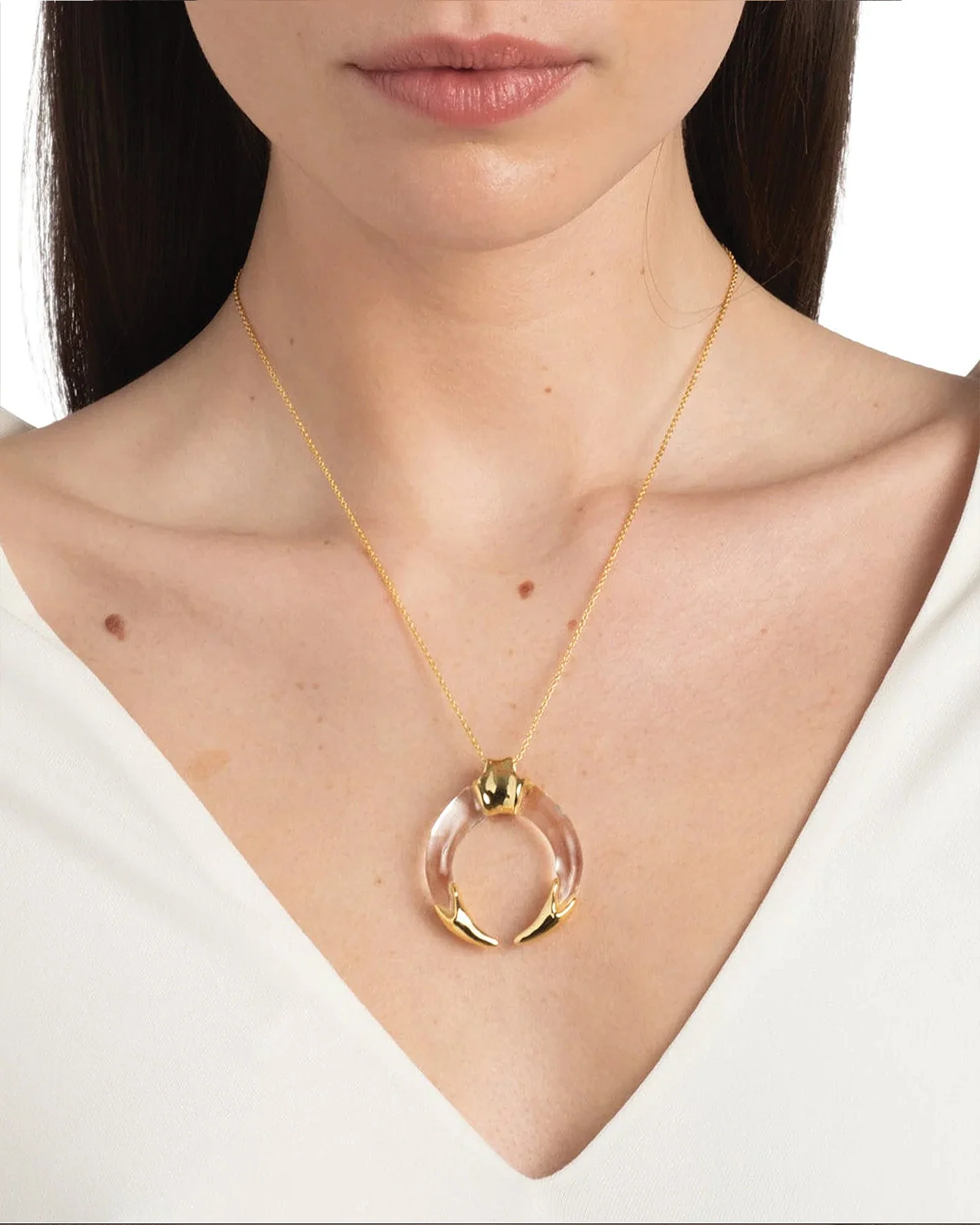 Gilded Tusk Lucite Necklace - Image 5