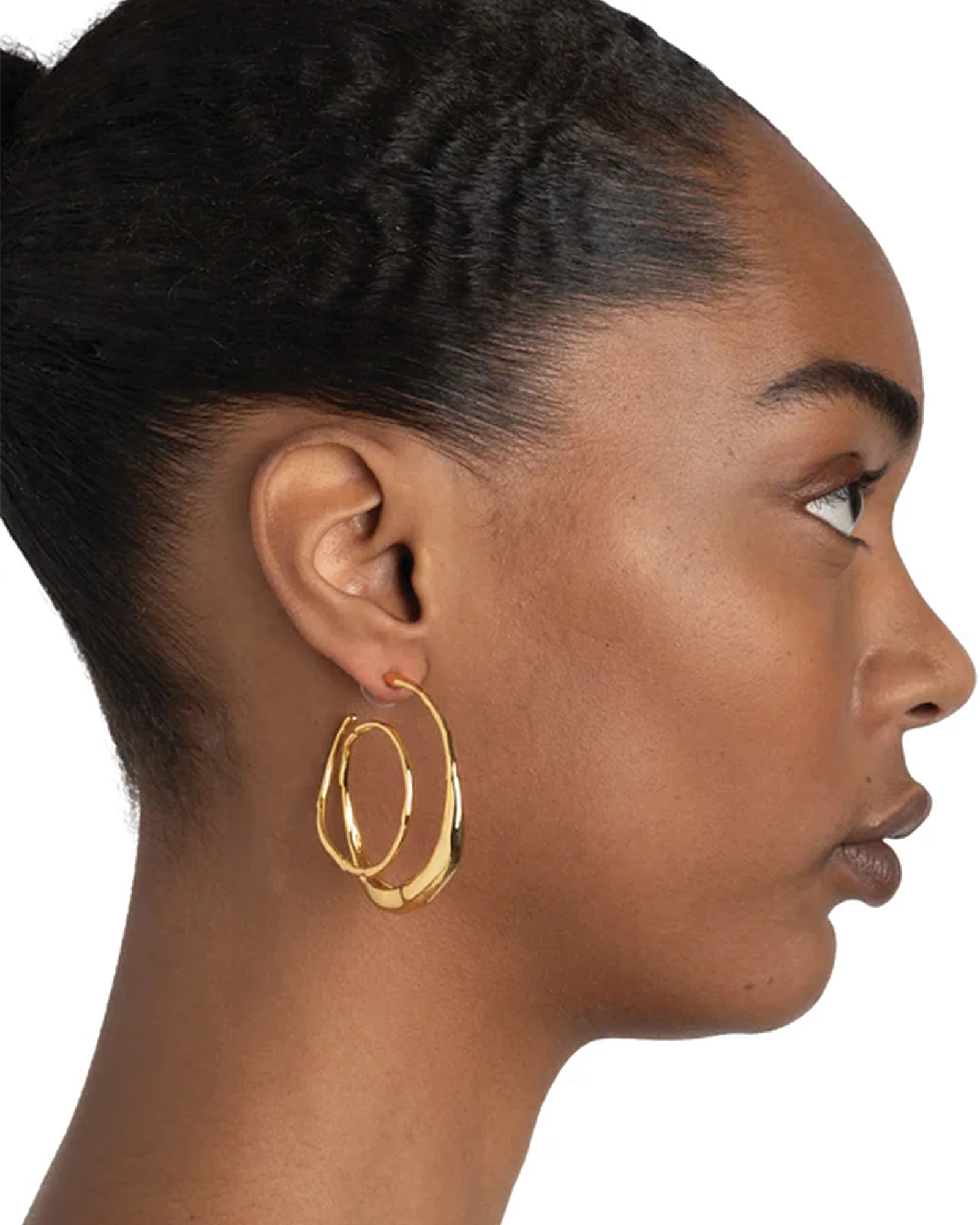 Molten Gold Spiral Hoop Earrings | Large - Image 6