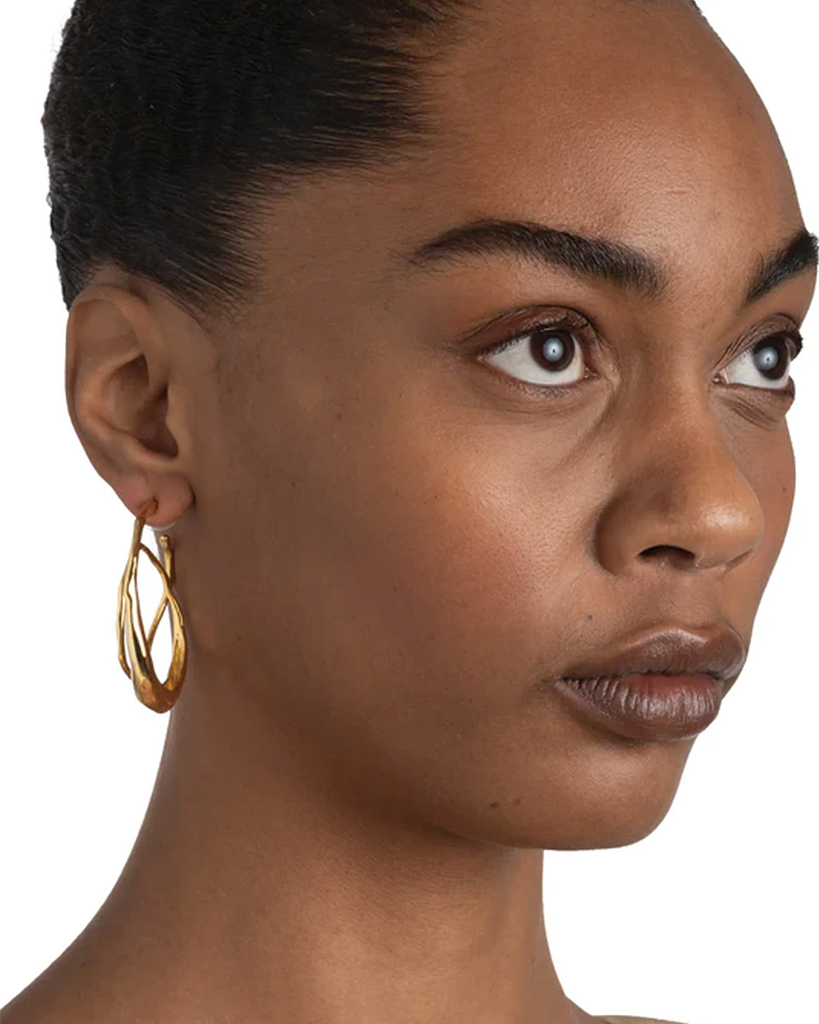 Molten Gold Spiral Hoop Earrings | Large - Image 7