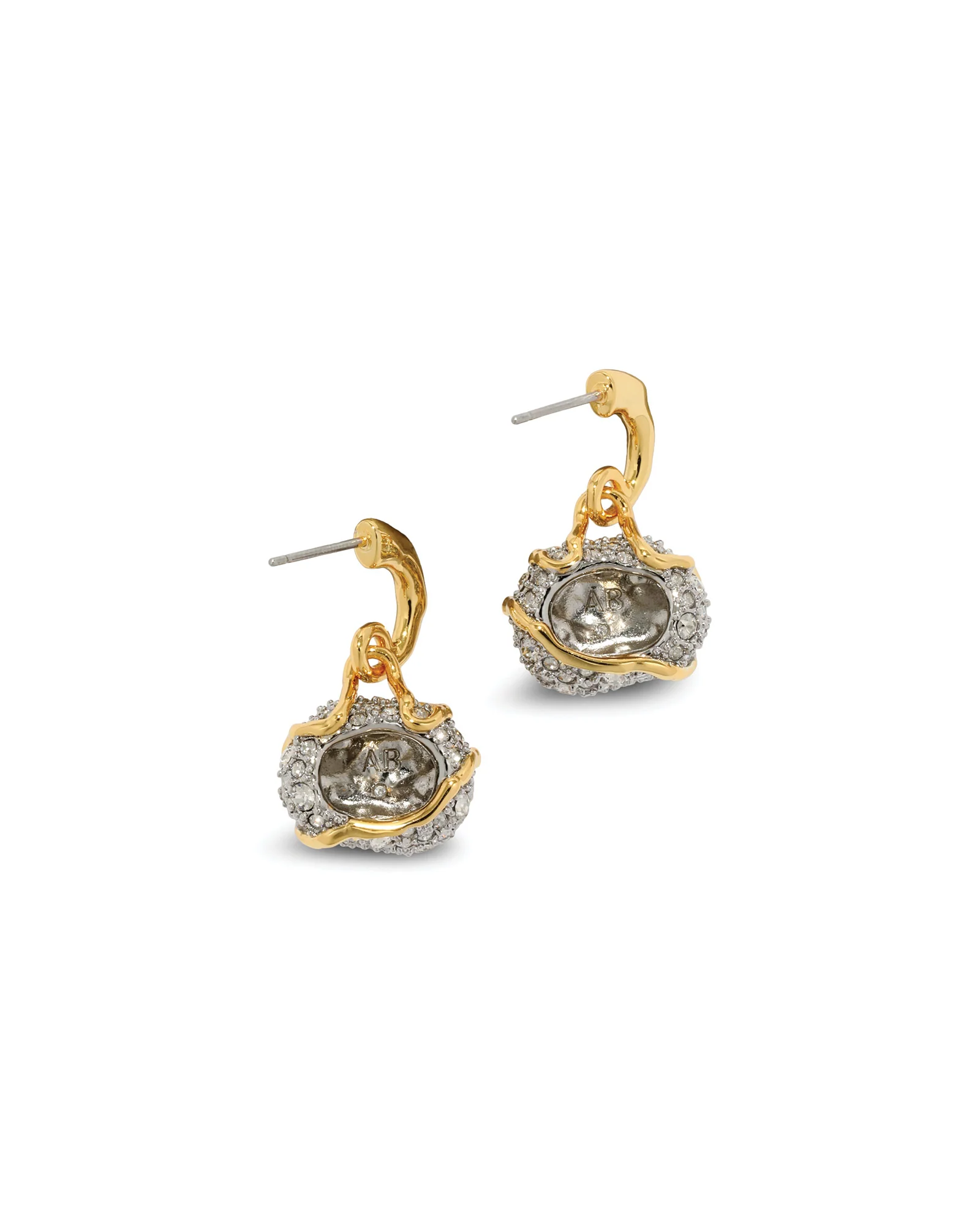 Solanales Crystal Petite Pebble Hoop Earrings - Image 3