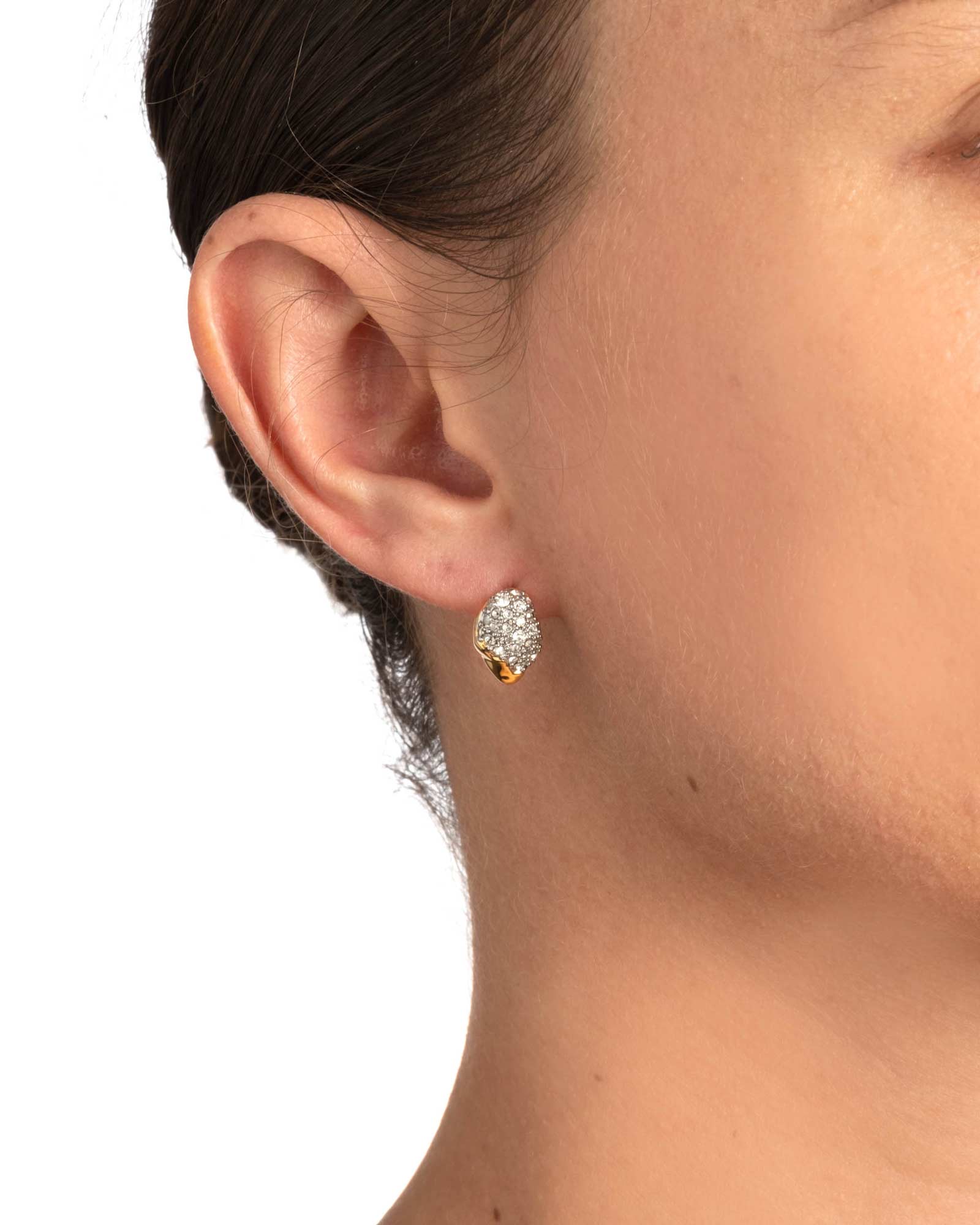 Solanales Crystal Tiny Pebble Stud Earrings - Image 2