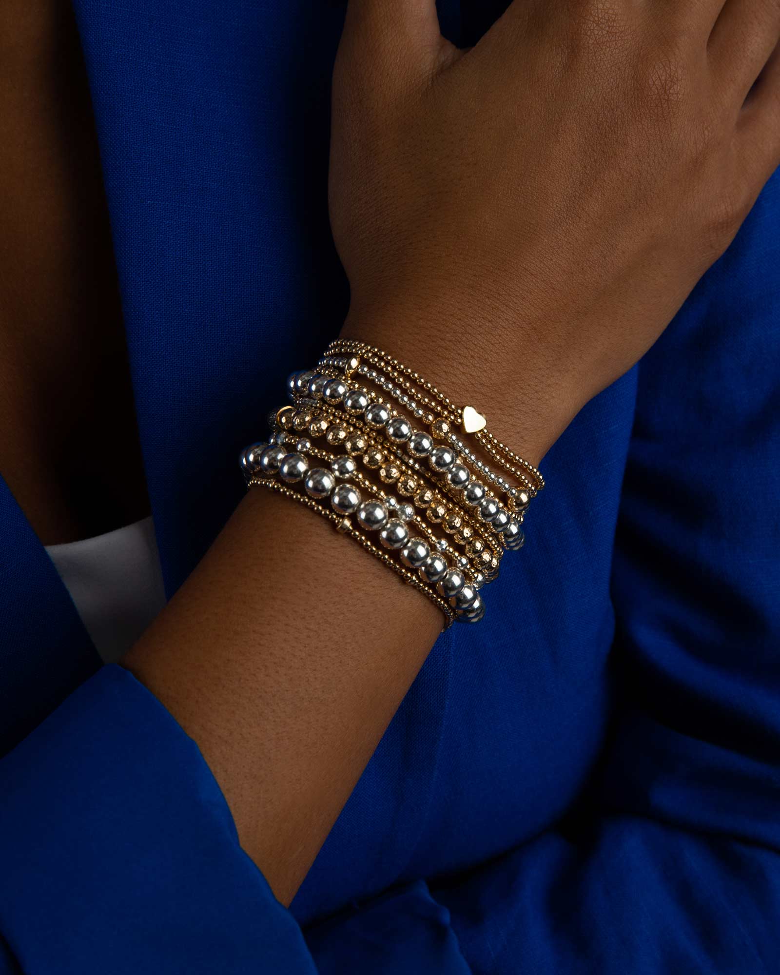 Two Tone Mixed Beaded Bracelet | 2.5mm - Image 3