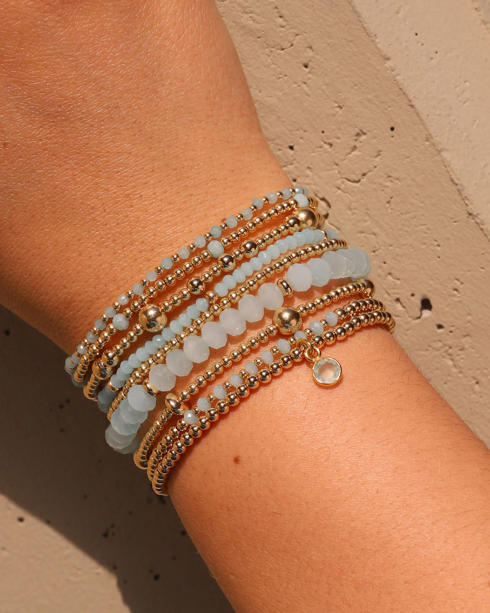 Beaded 4mm Stone Drop Bracelet | 3mm - Image 2