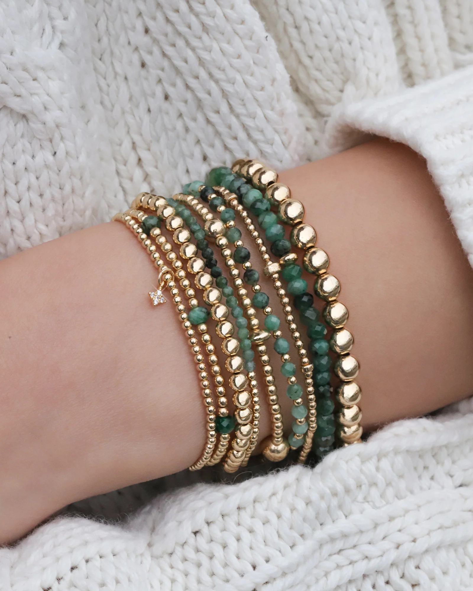 Beaded CZ Star Bracelet | 2mm - Image 2