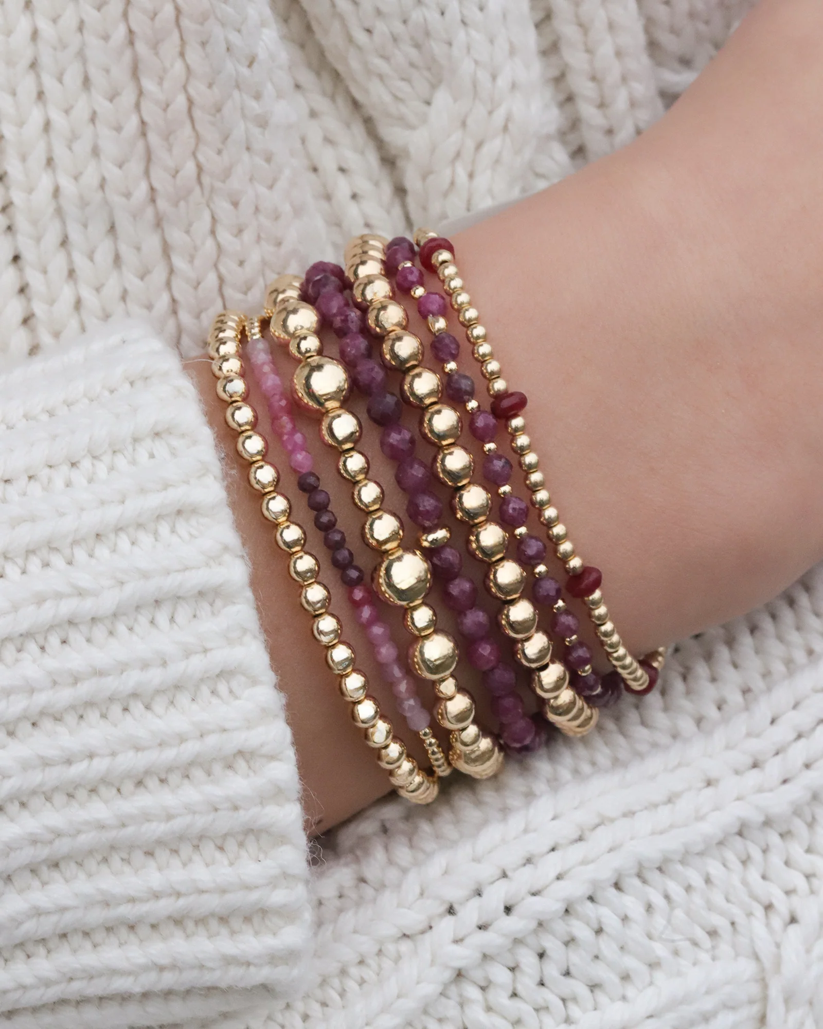 Beaded Stone Bracelet | 2mm - Image 3