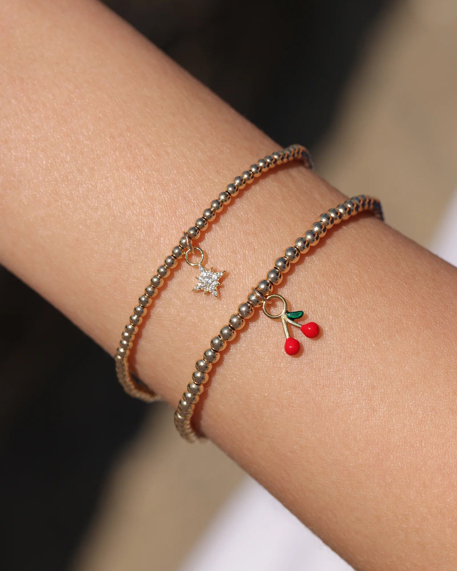 Cherry Drop Beaded Bracelet | 3mm - Image 2