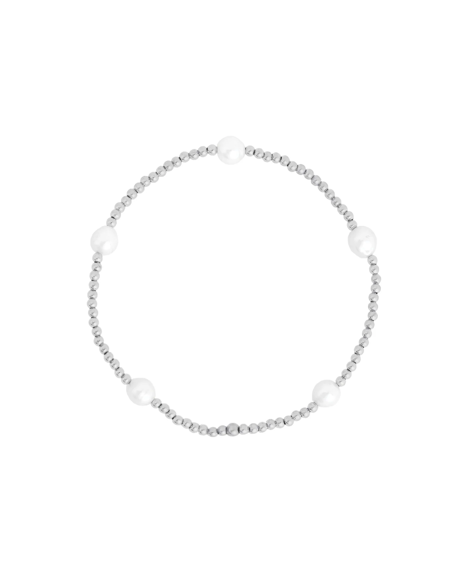 Beaded Station Small Pearl Bracelet | 2mm