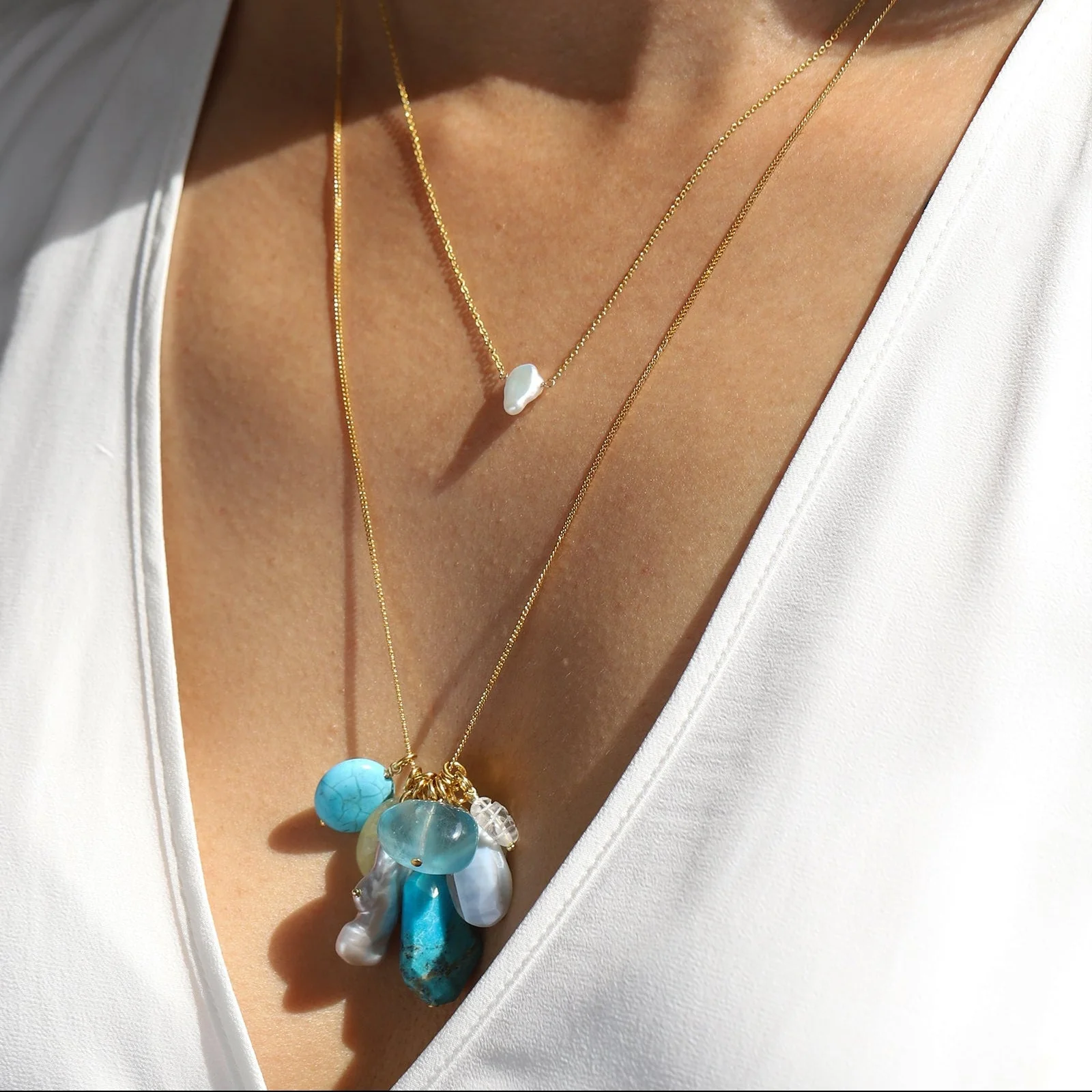 Cluster Mixed Stone Necklace - Image 2