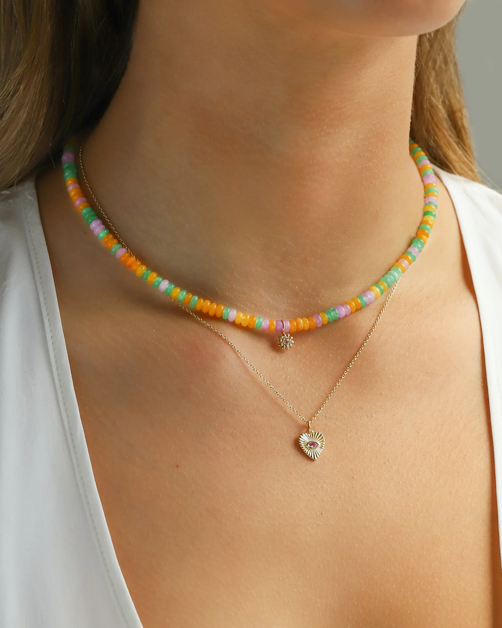 Daisy Charm Beaded Necklace - Image 2