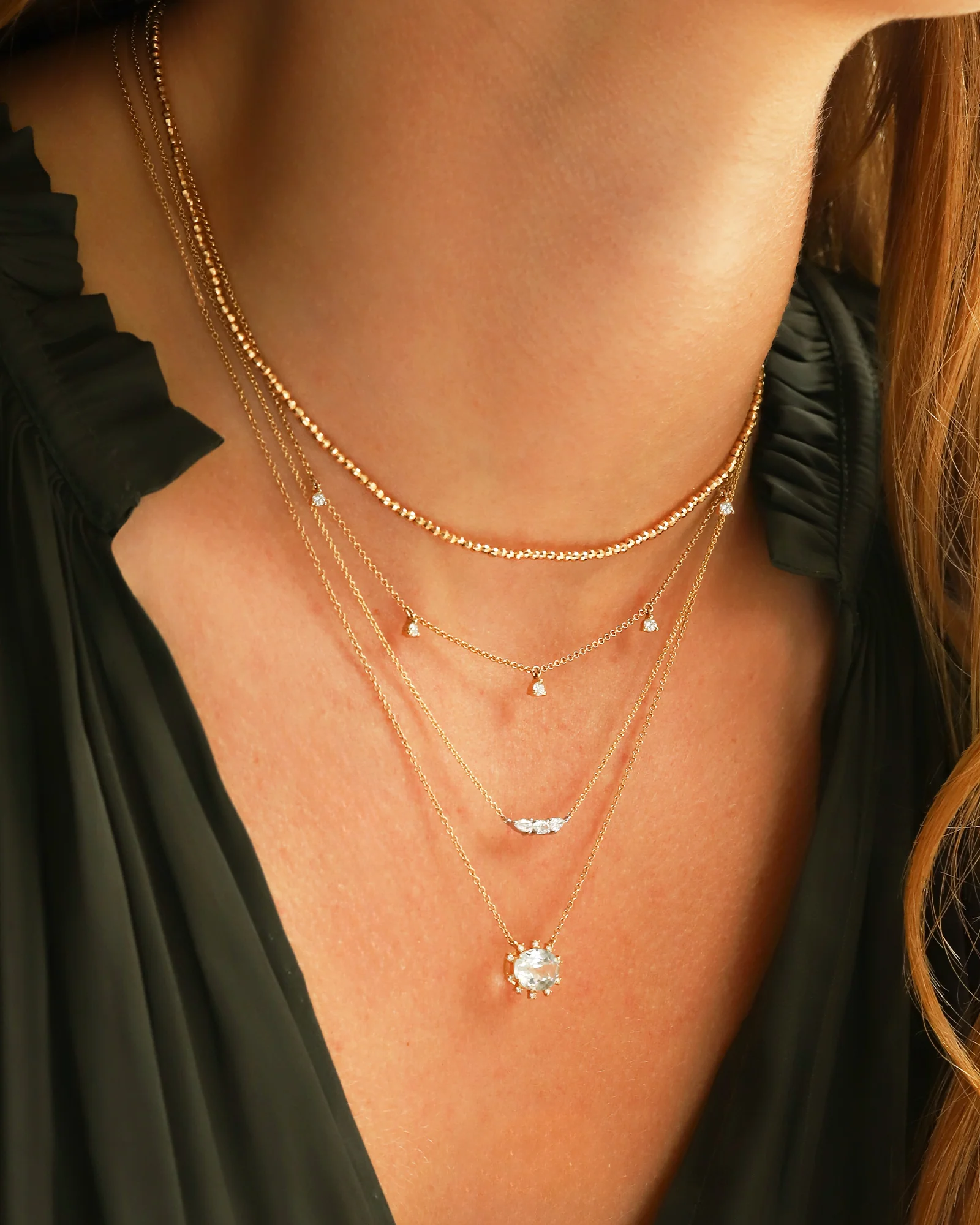 Faceted Beaded Necklace | 2mm - Image 2
