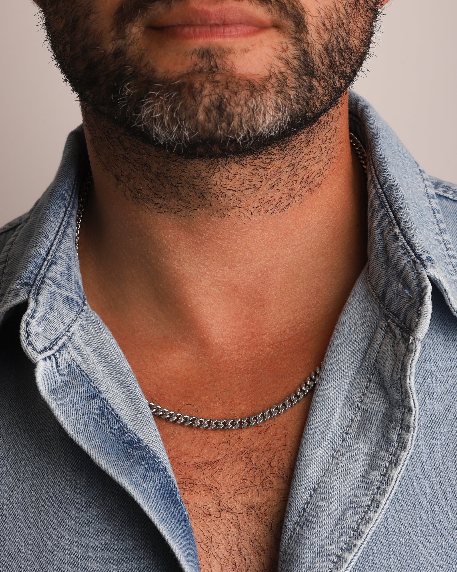 Diamond Cut Flat Curb Chain Necklace | 5mm - Image 2
