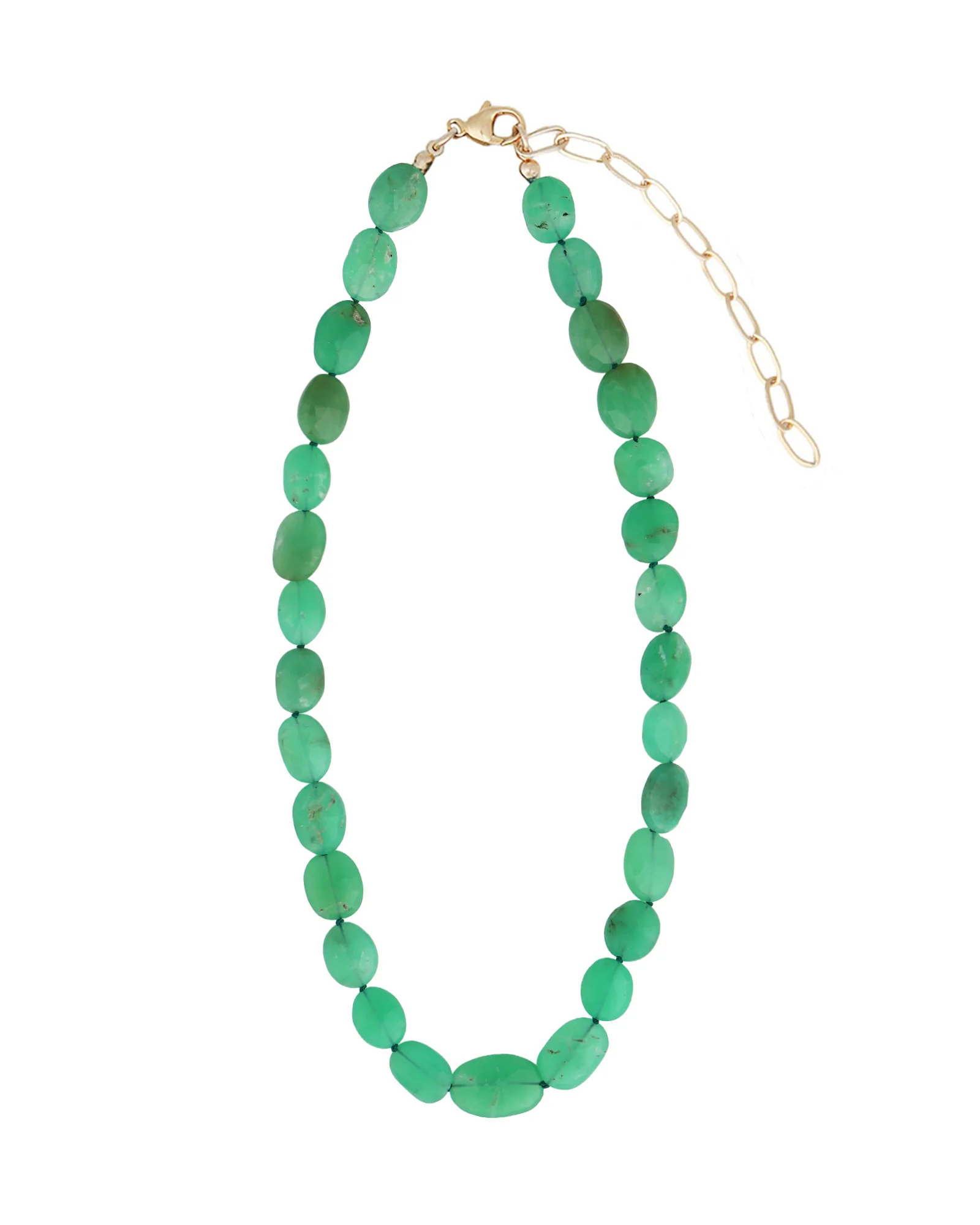 Faceted Chrysoprase Beaded Necklace - Image 3