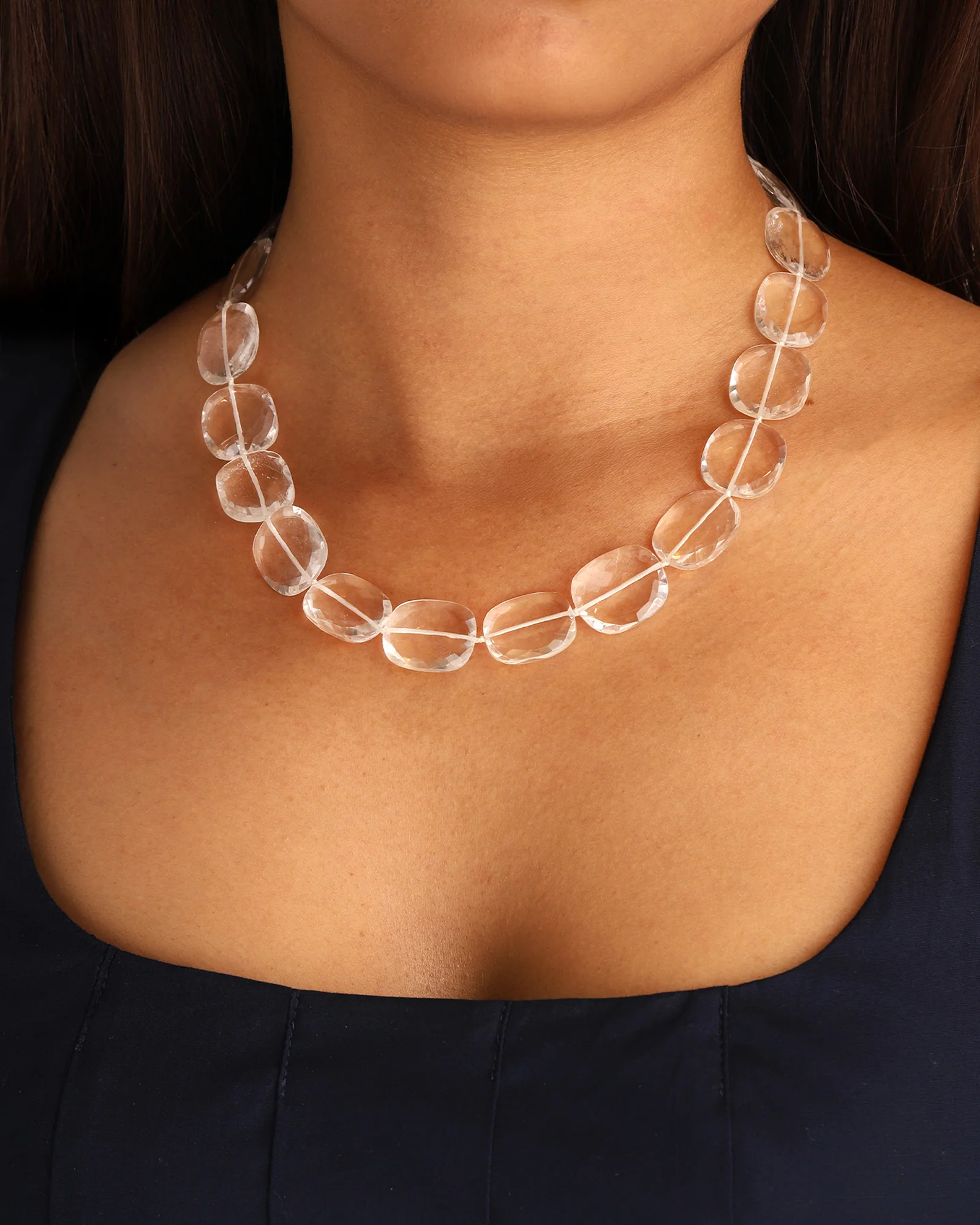 Faceted Crystal Quartz Beaded Necklace - Image 2