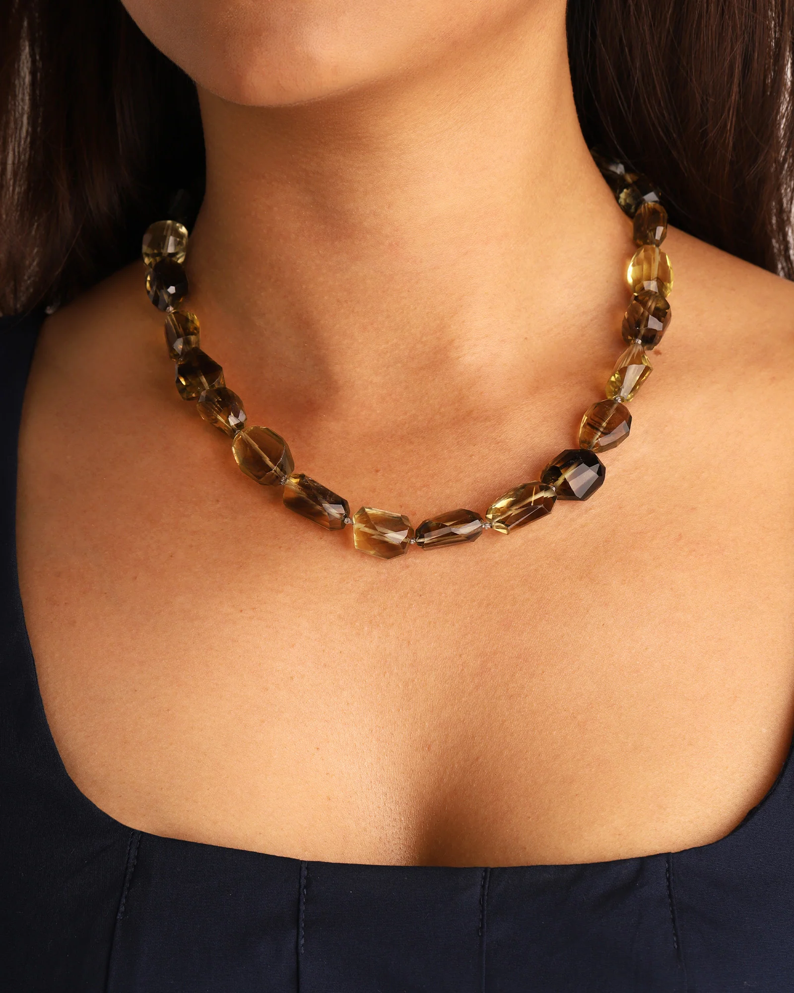 Faceted Lemon Quartz Beaded Necklace - Image 4