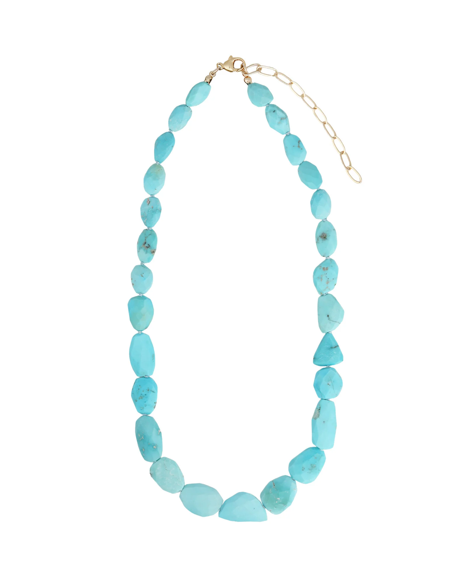 Faceted Sleeping Beauty Turquoise Beaded Necklace - Image 3