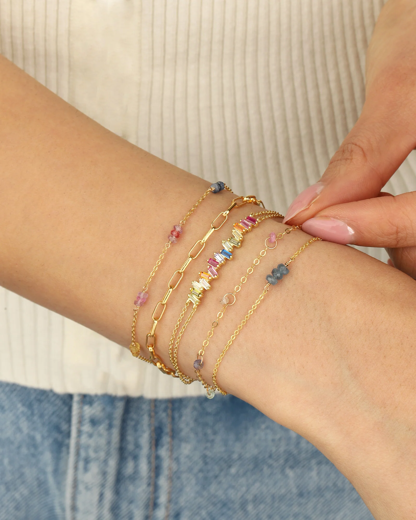Floating Stone Station Bracelet - Image 2
