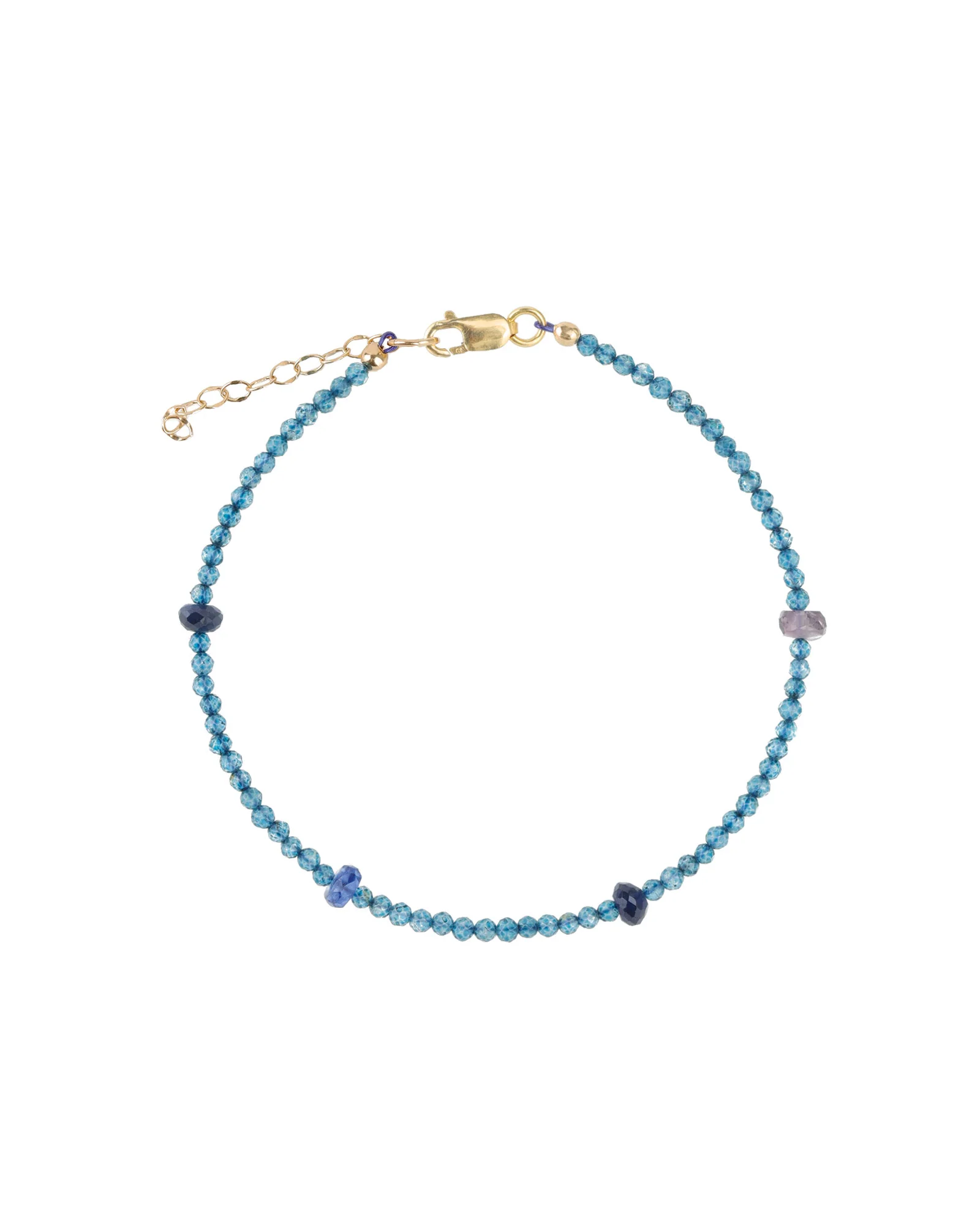 Blue Mixed Stone Bracelet | 2-6mm