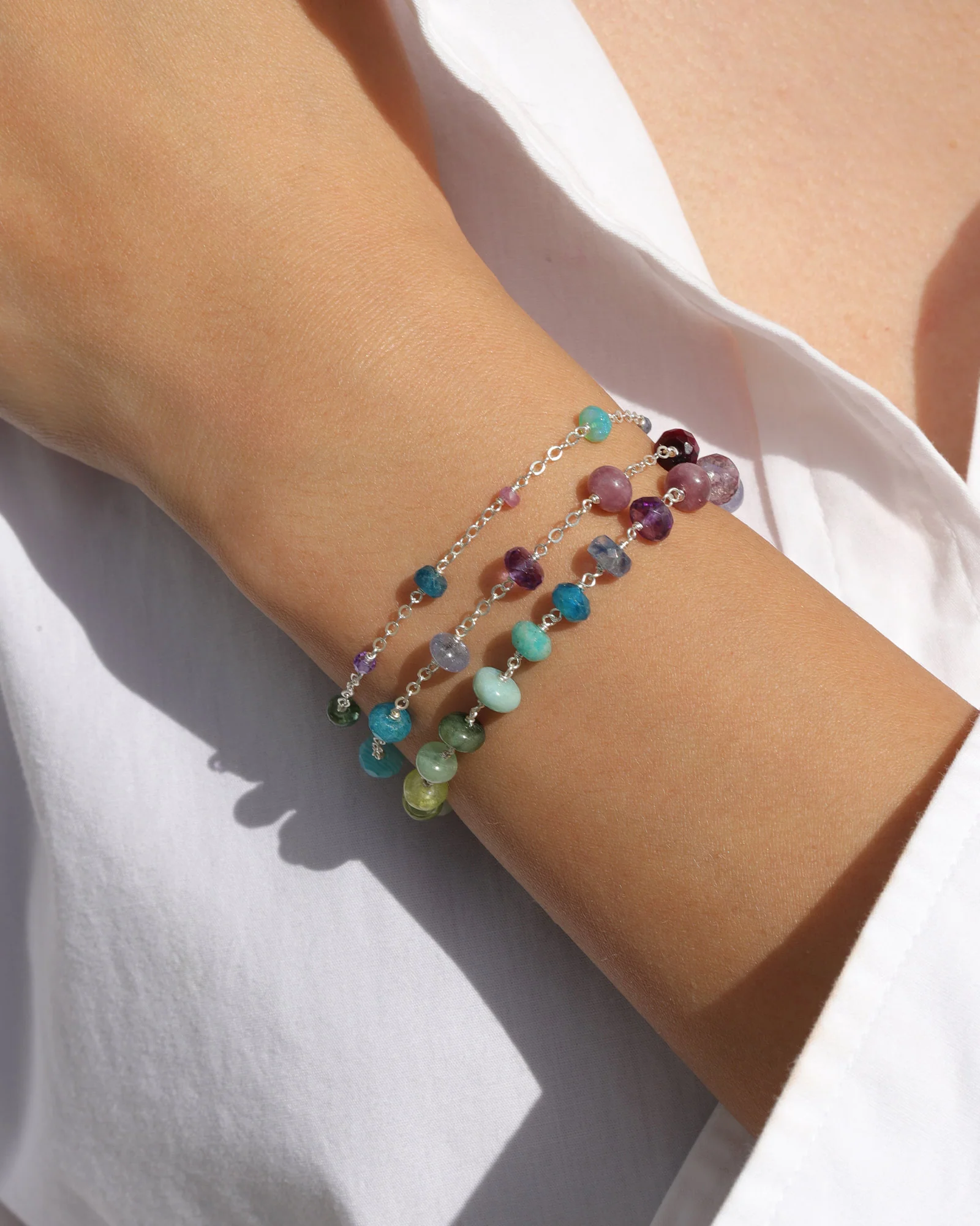 Mixed Stone Chain Bracelet - Image 2