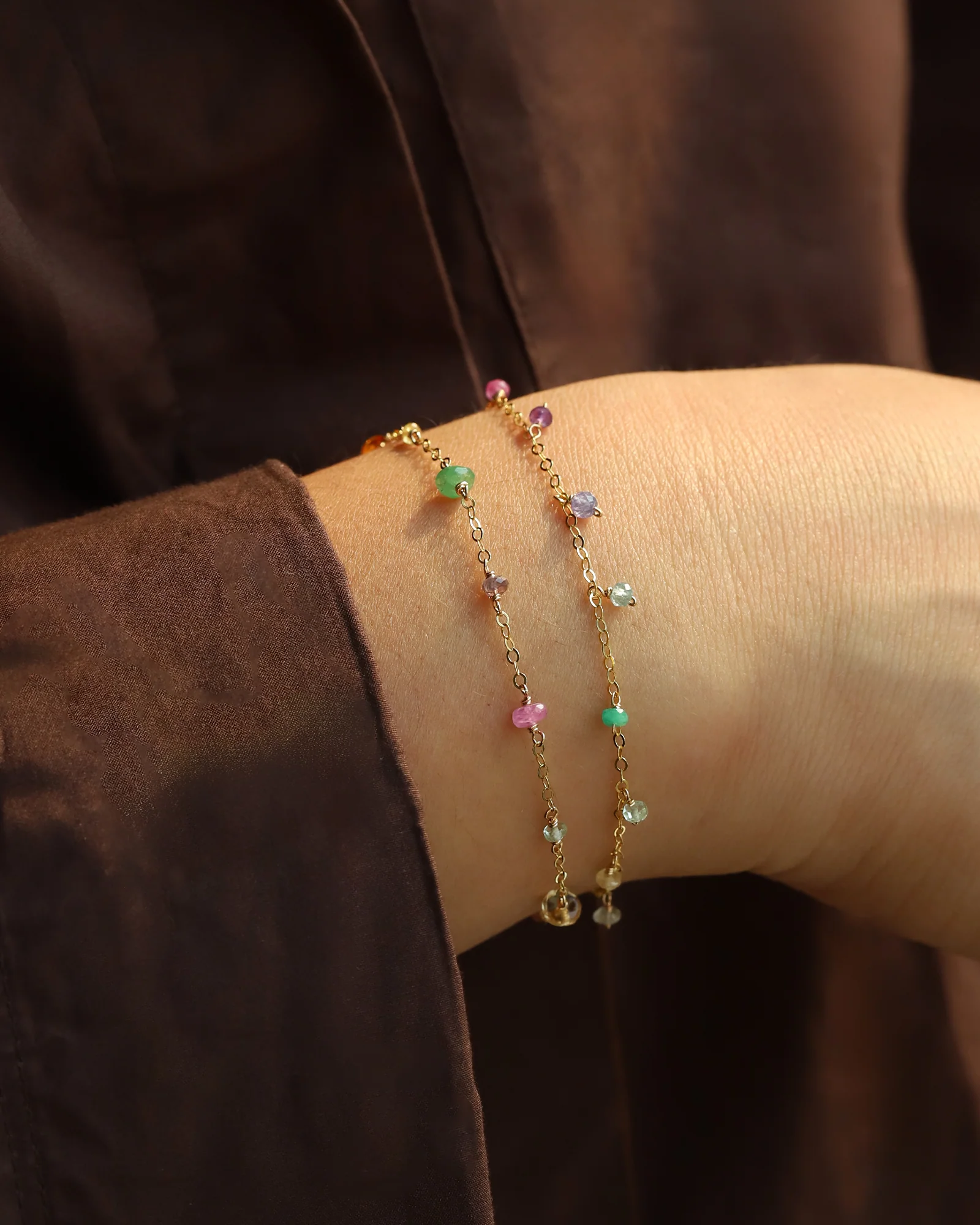 Mixed Stone Station Bracelet - Image 2