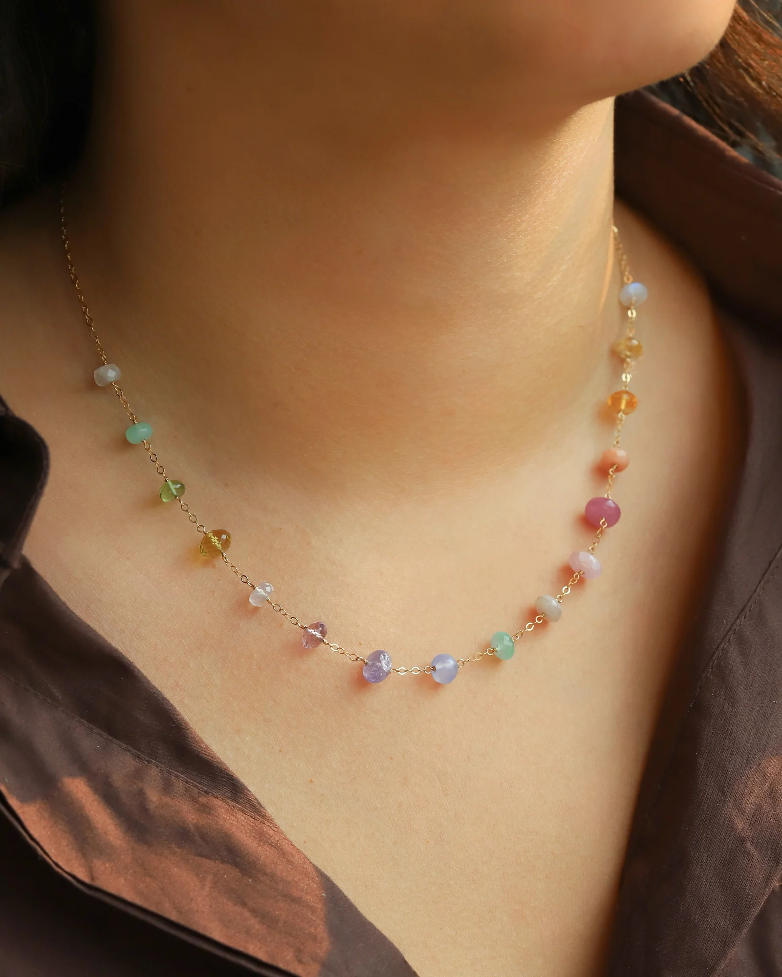 Large Stone Station Necklace - Image 2