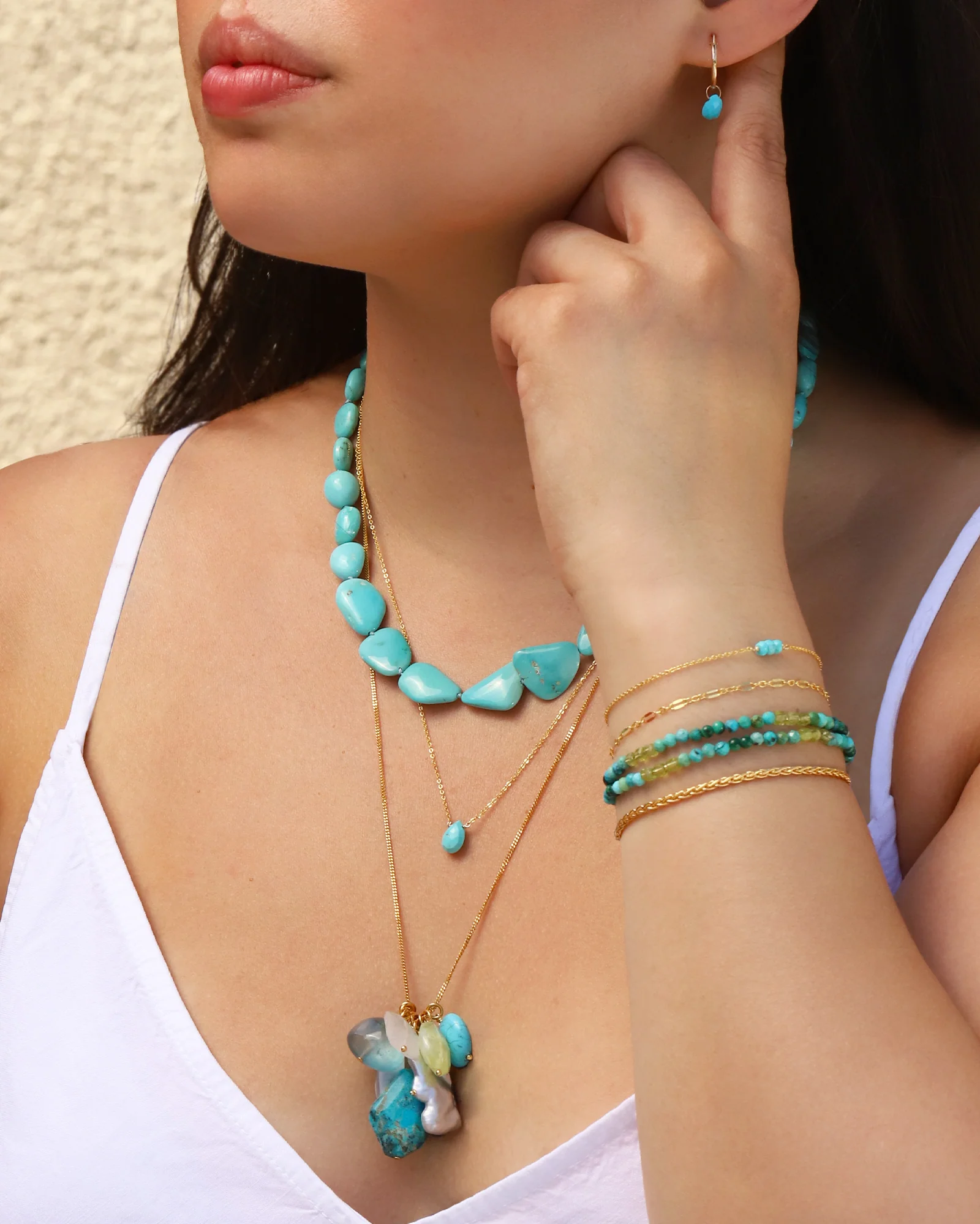 Sleeping Beauty Turquoise Beaded Necklace - Image 2