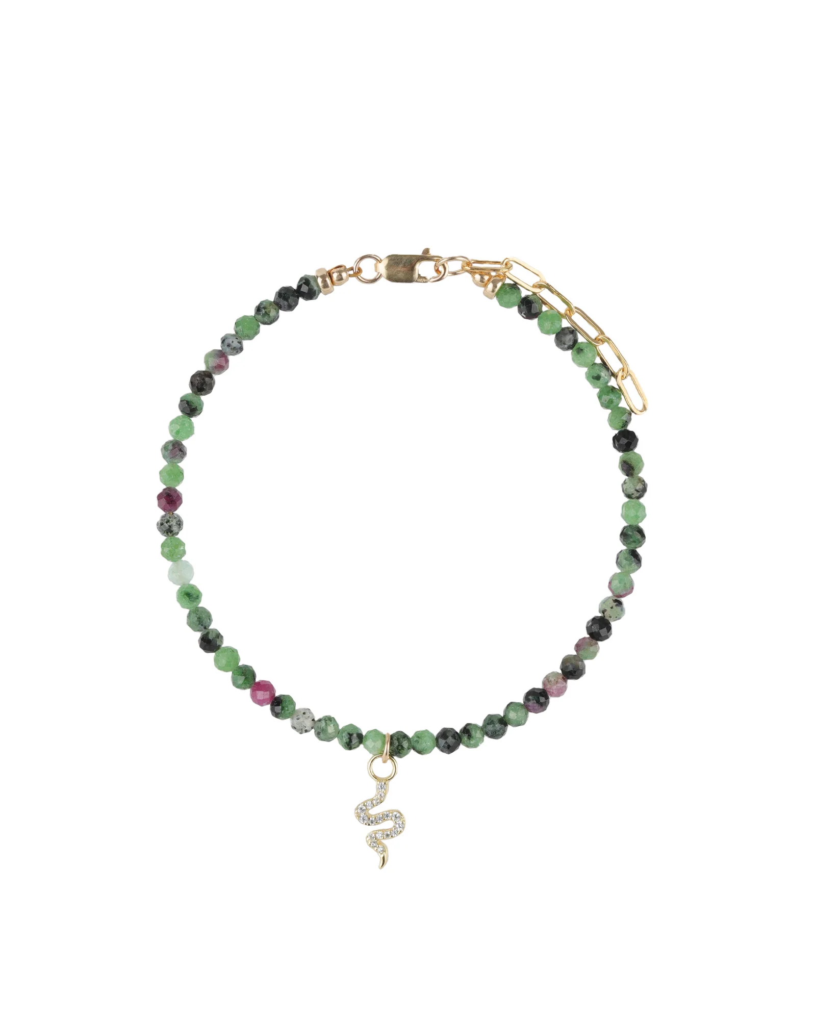 Snake Charm Ruby Zoisite Bracelet | 2.5-3mm