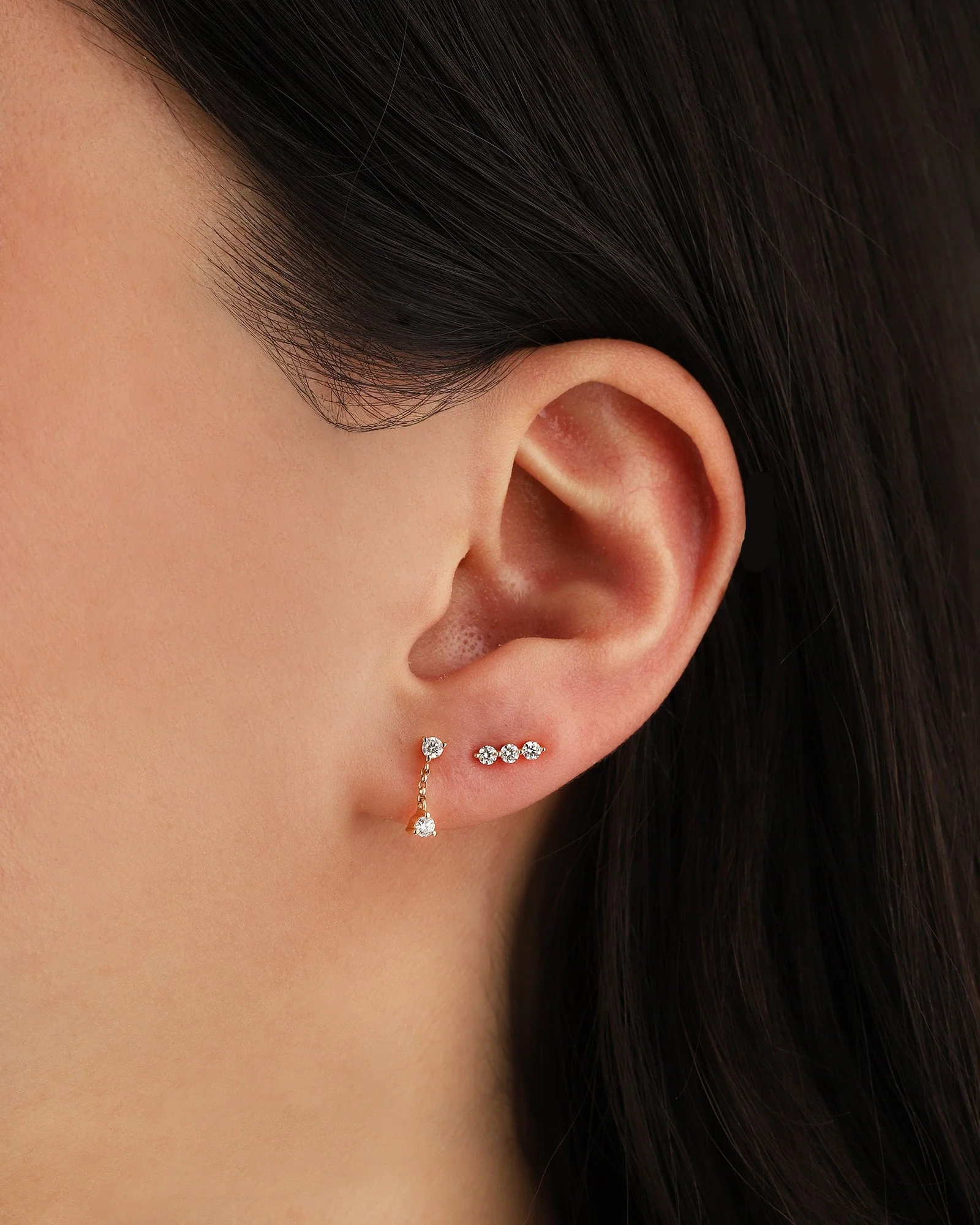 3 Diamond Bar Studs - Image 2