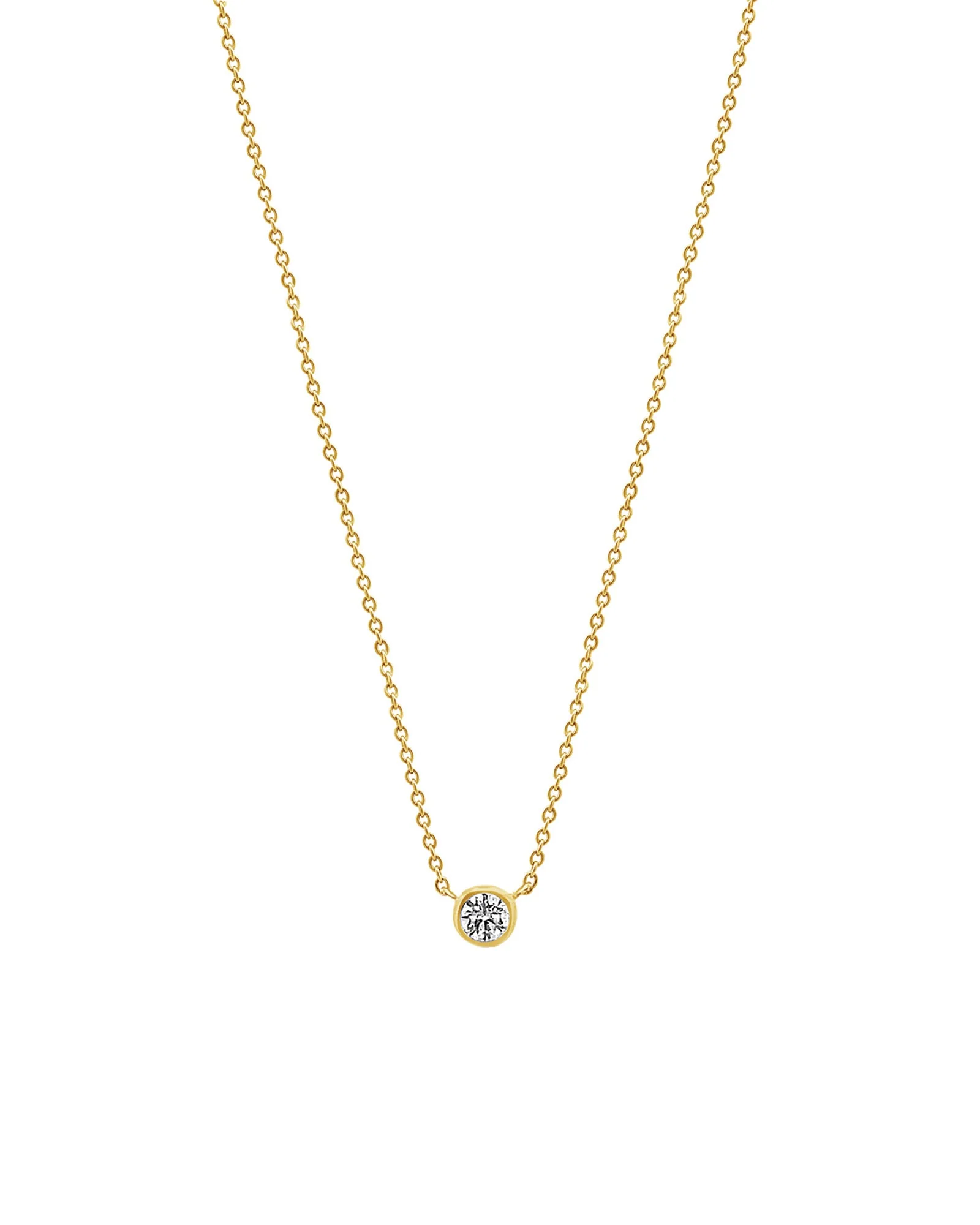 Bezel Diamond Floating Necklace