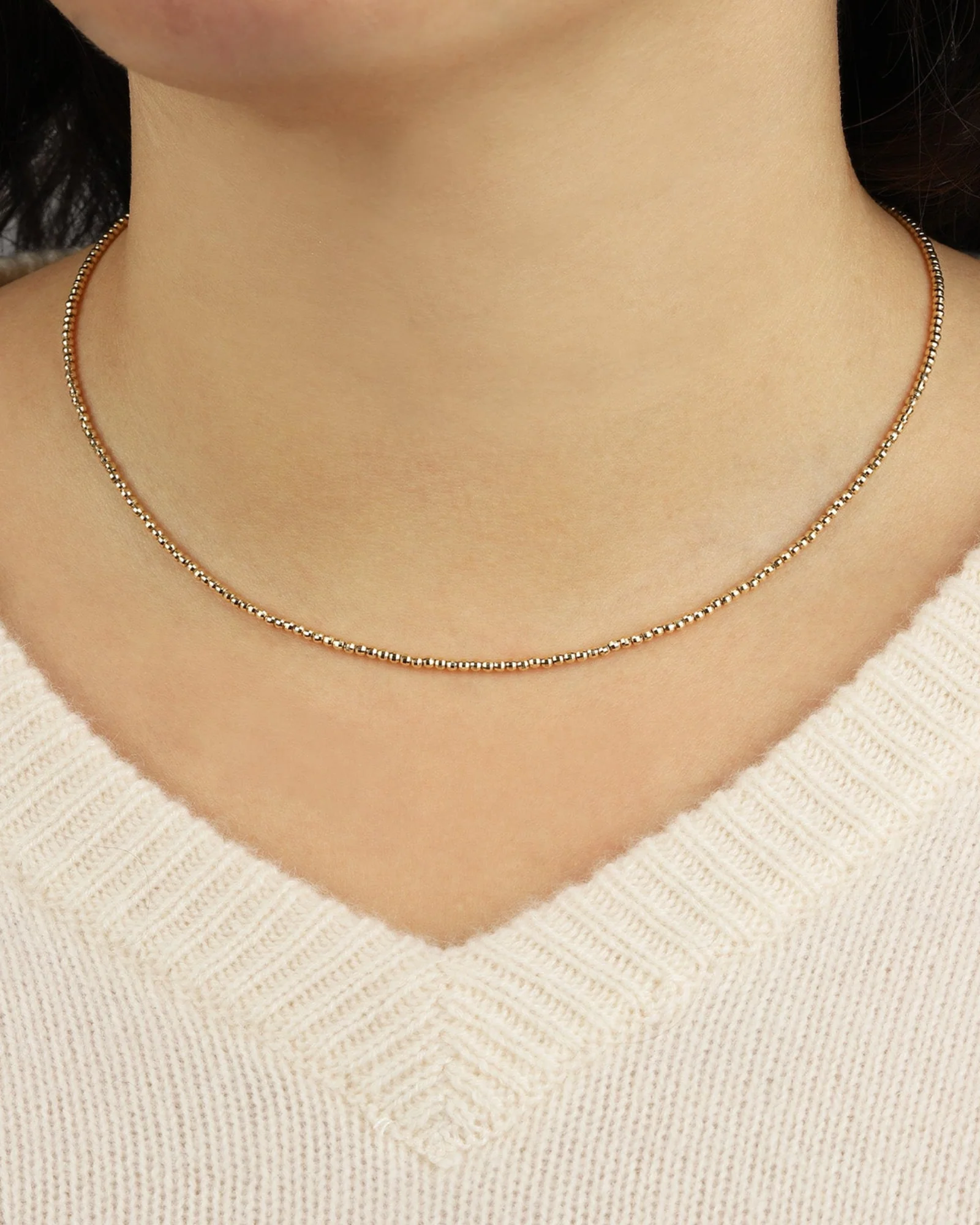 Diamond Cut Beaded Necklace - Image 2