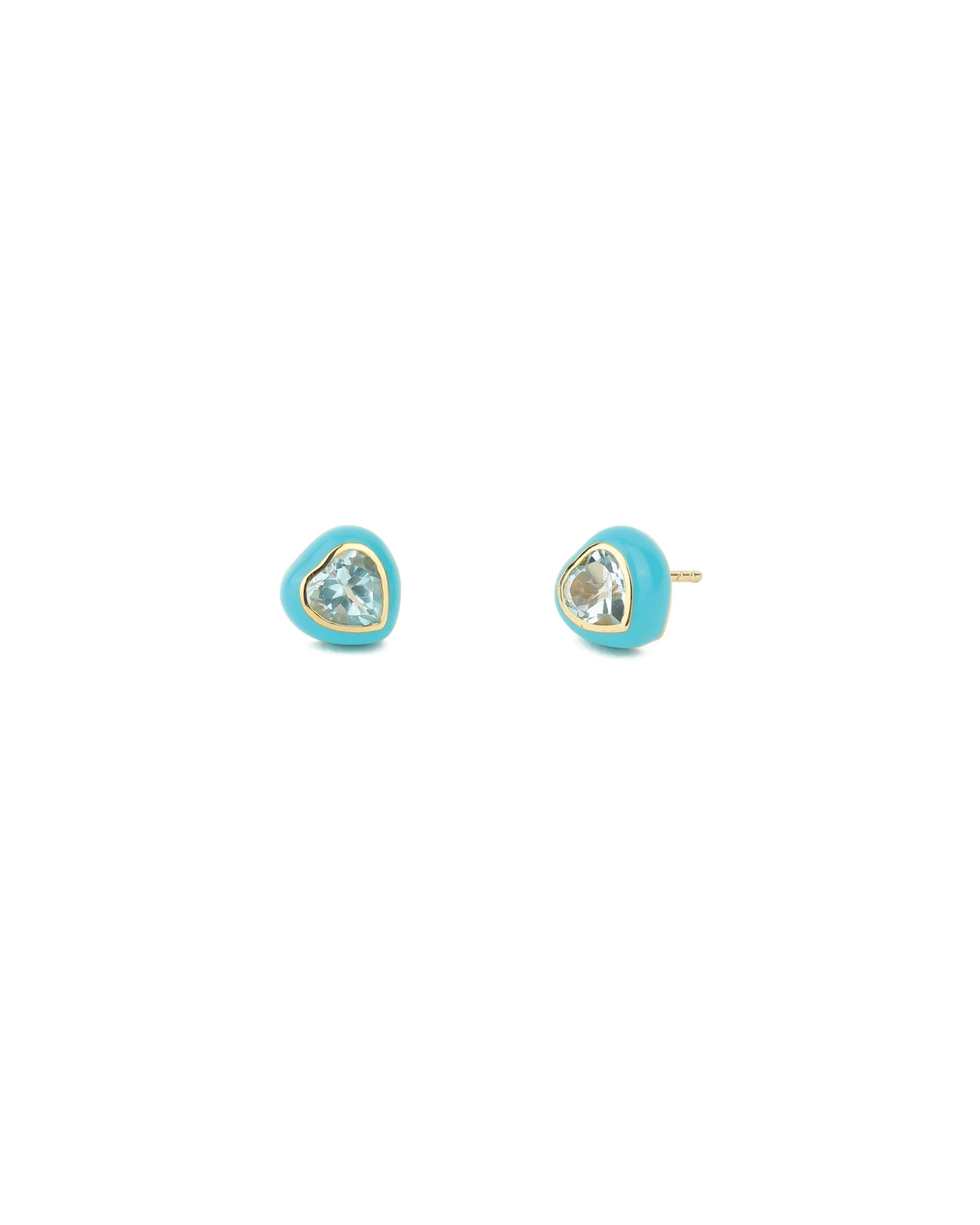Heart Enamel Stone Studs