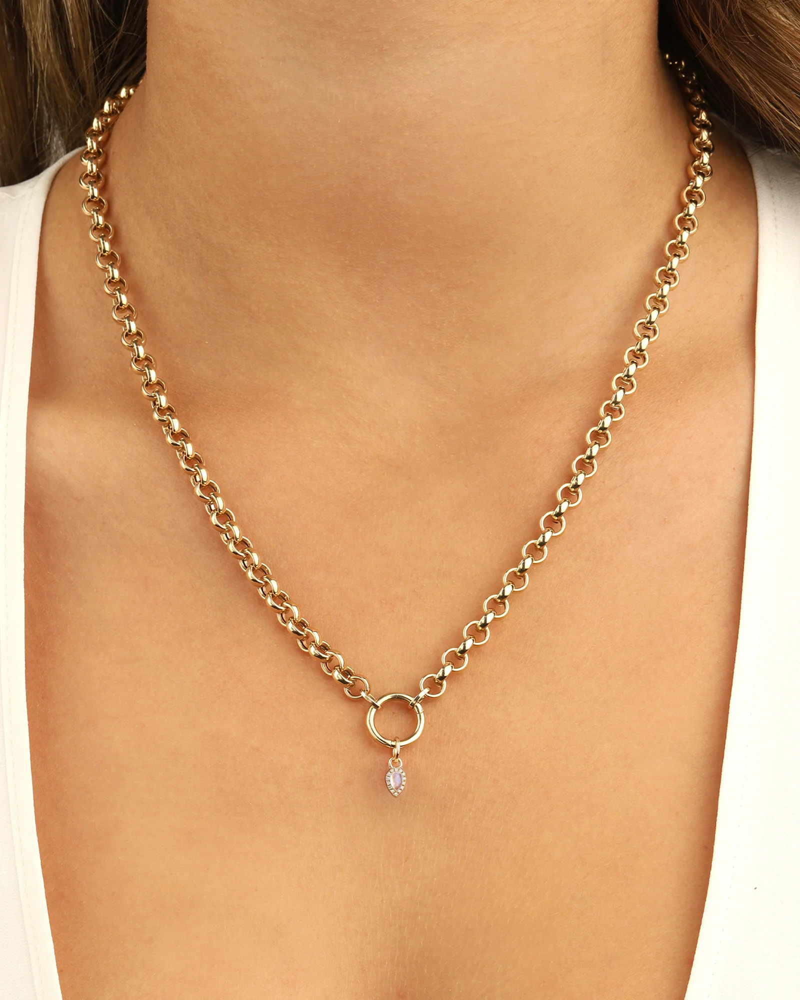 Mini Moonstone Halo Charm - Image 2