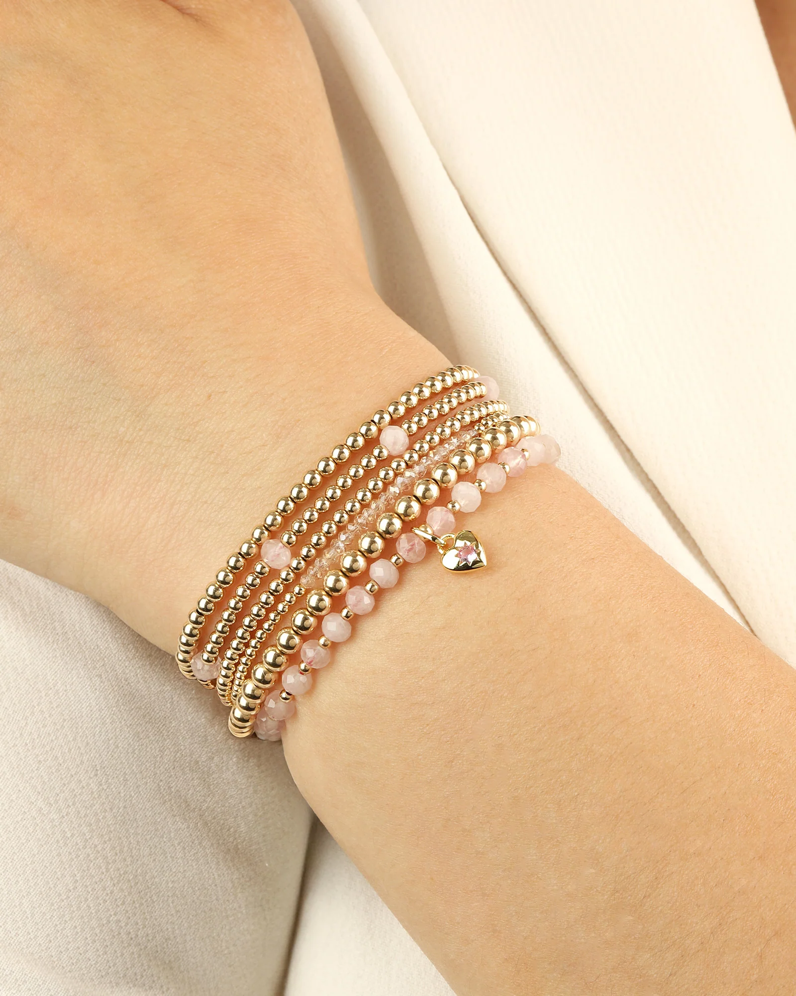 Heart Charm Beaded Bracelet - Image 2
