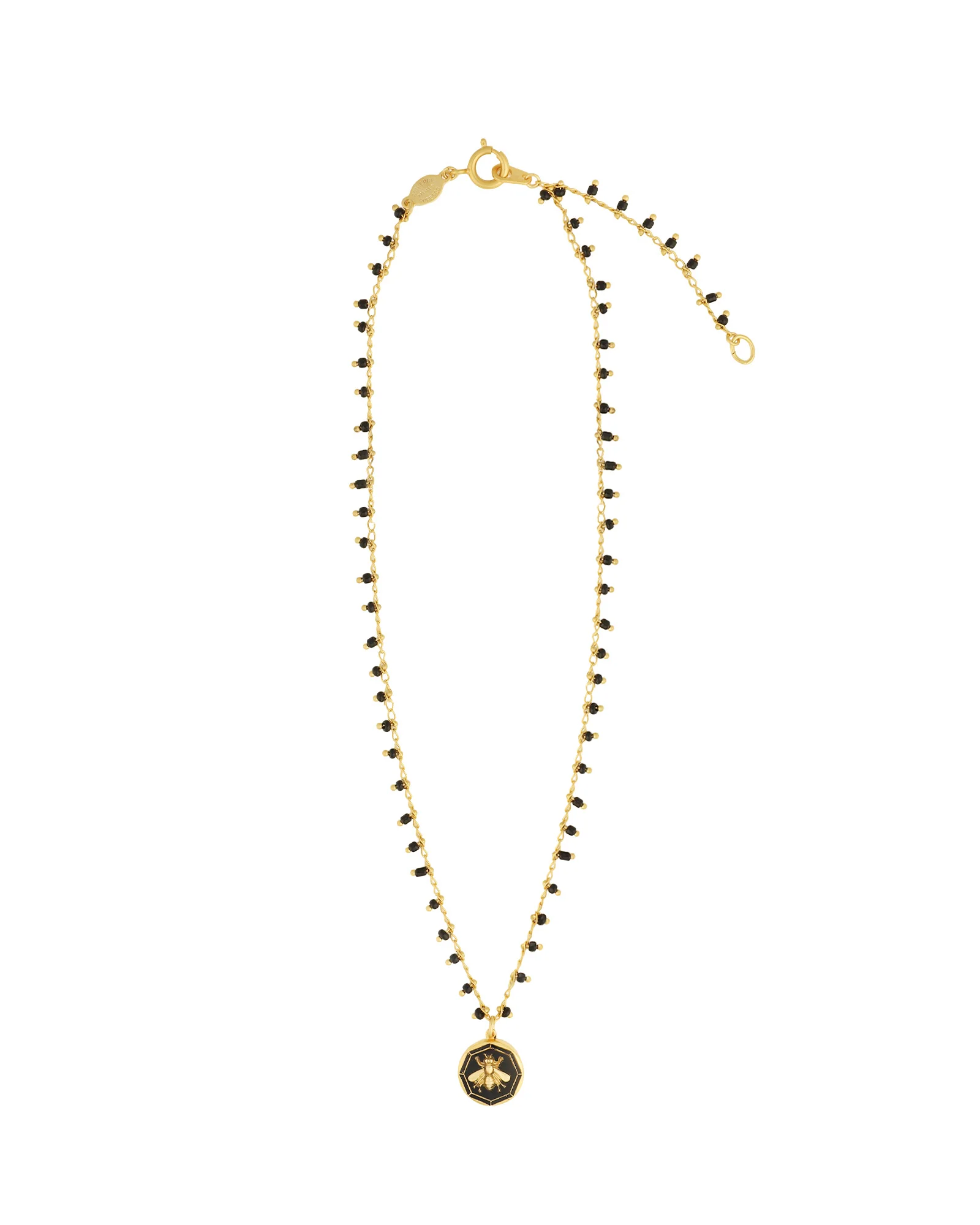 Enamel Bee Circle Necklace - Image 3