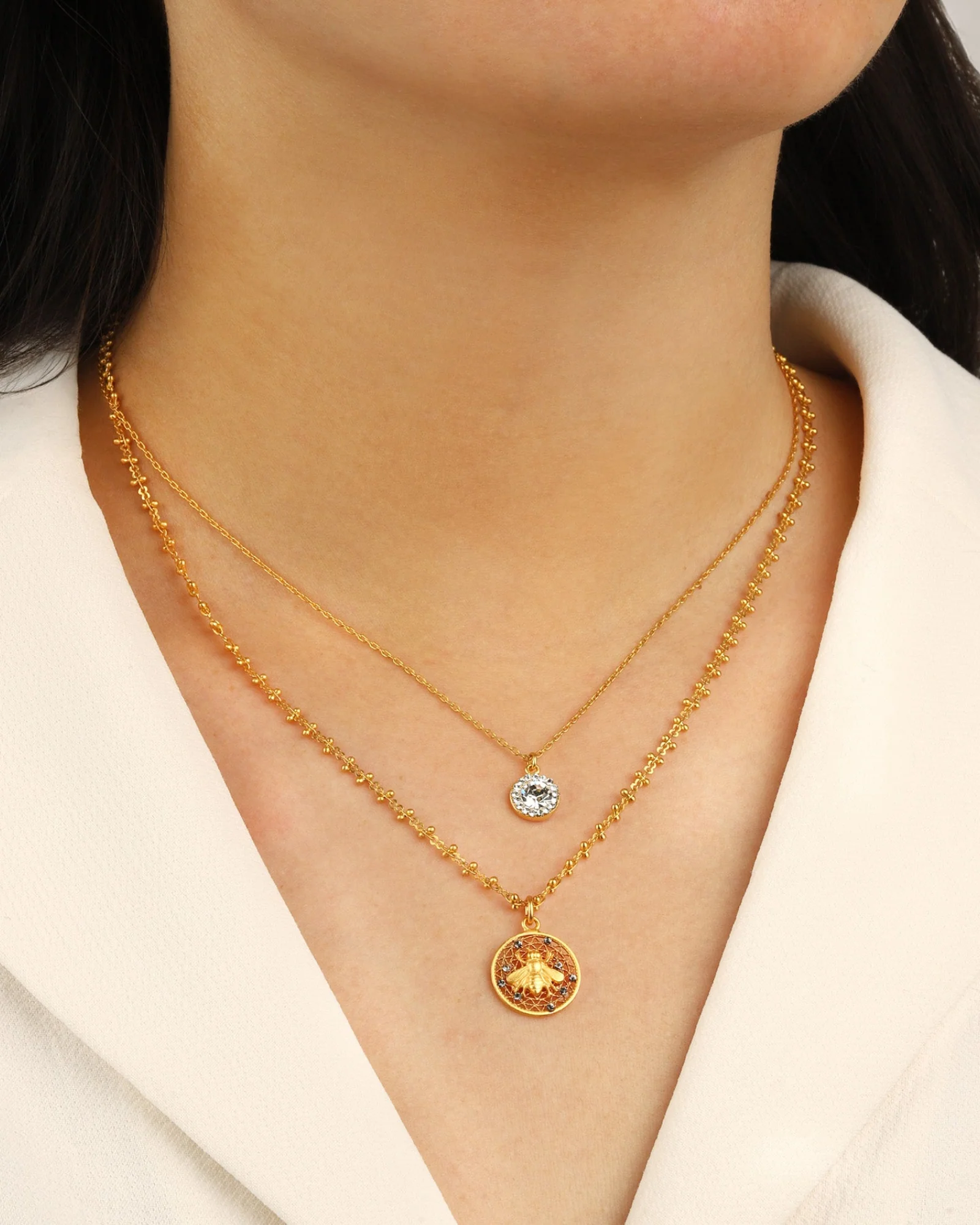Filigree Round Bee Necklace - Image 2