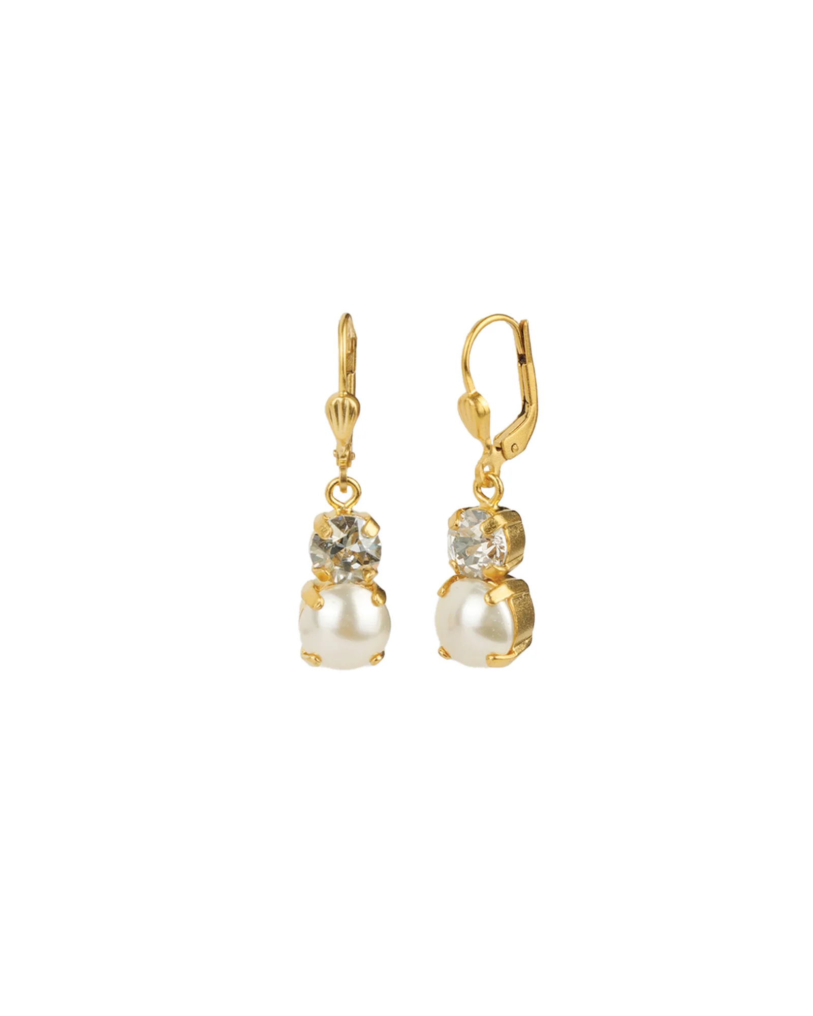 Graduated Round Crystal & Pearl Hooks