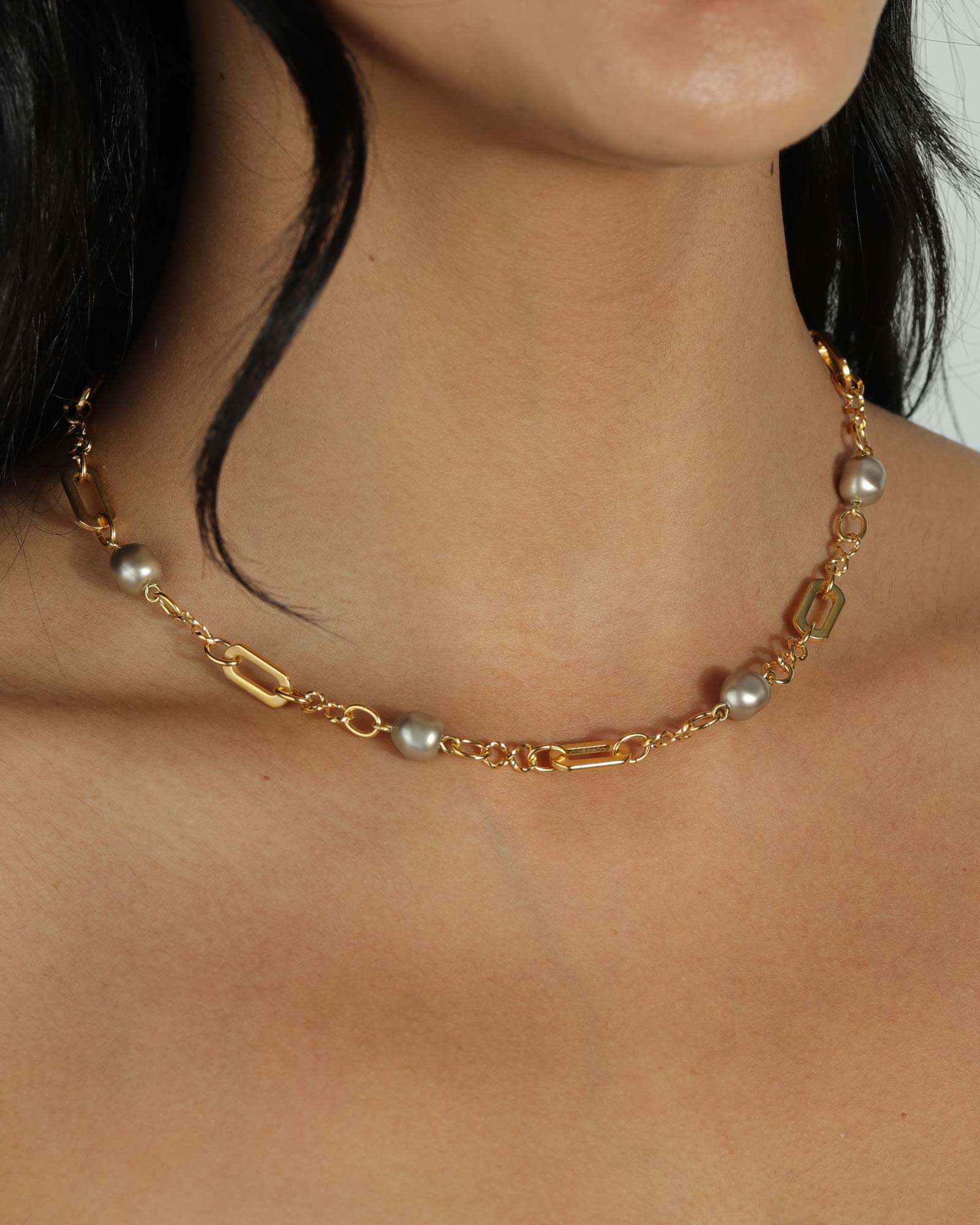 Mix Link Pearl Necklace - Image 2