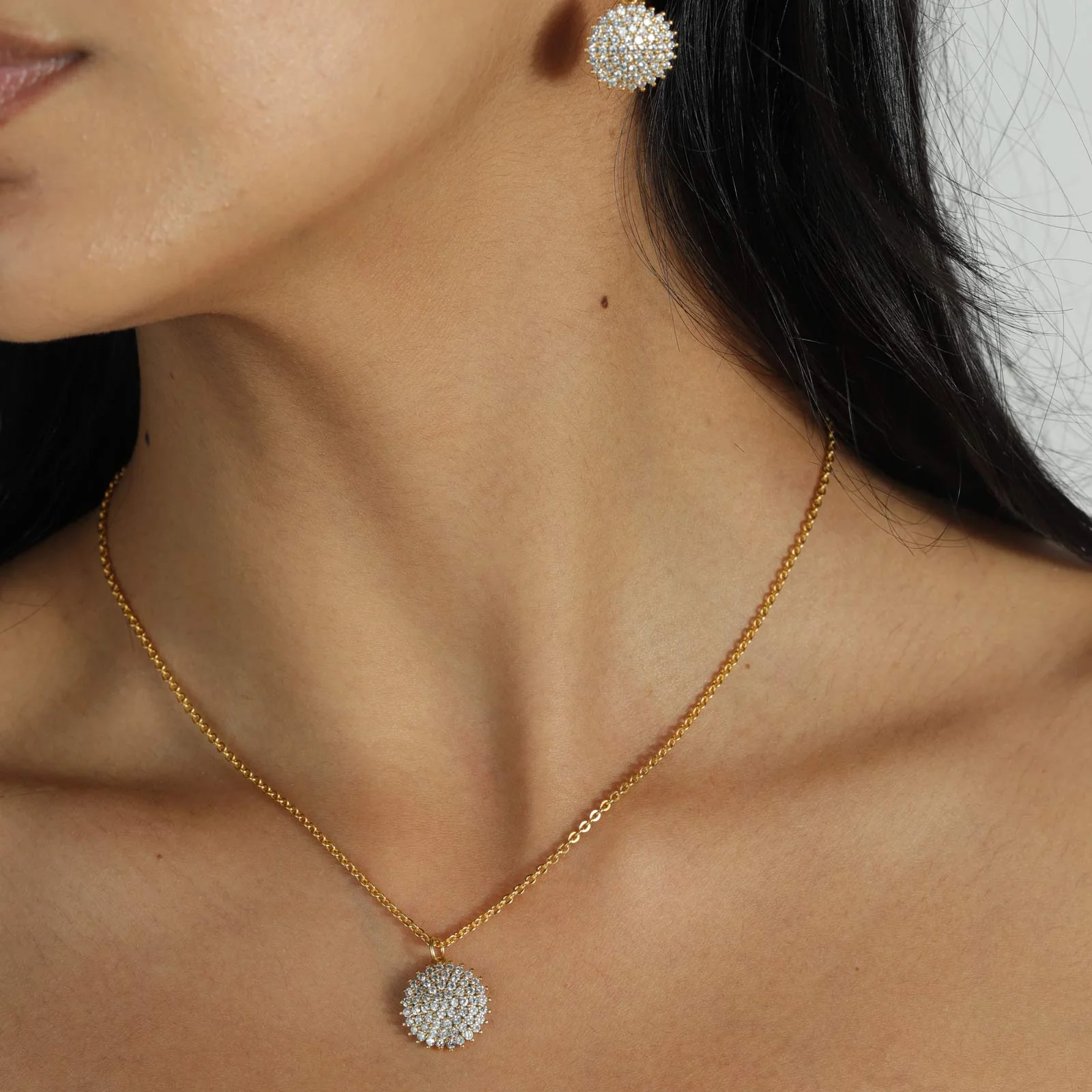 Pavé Disc Necklace - Image 2