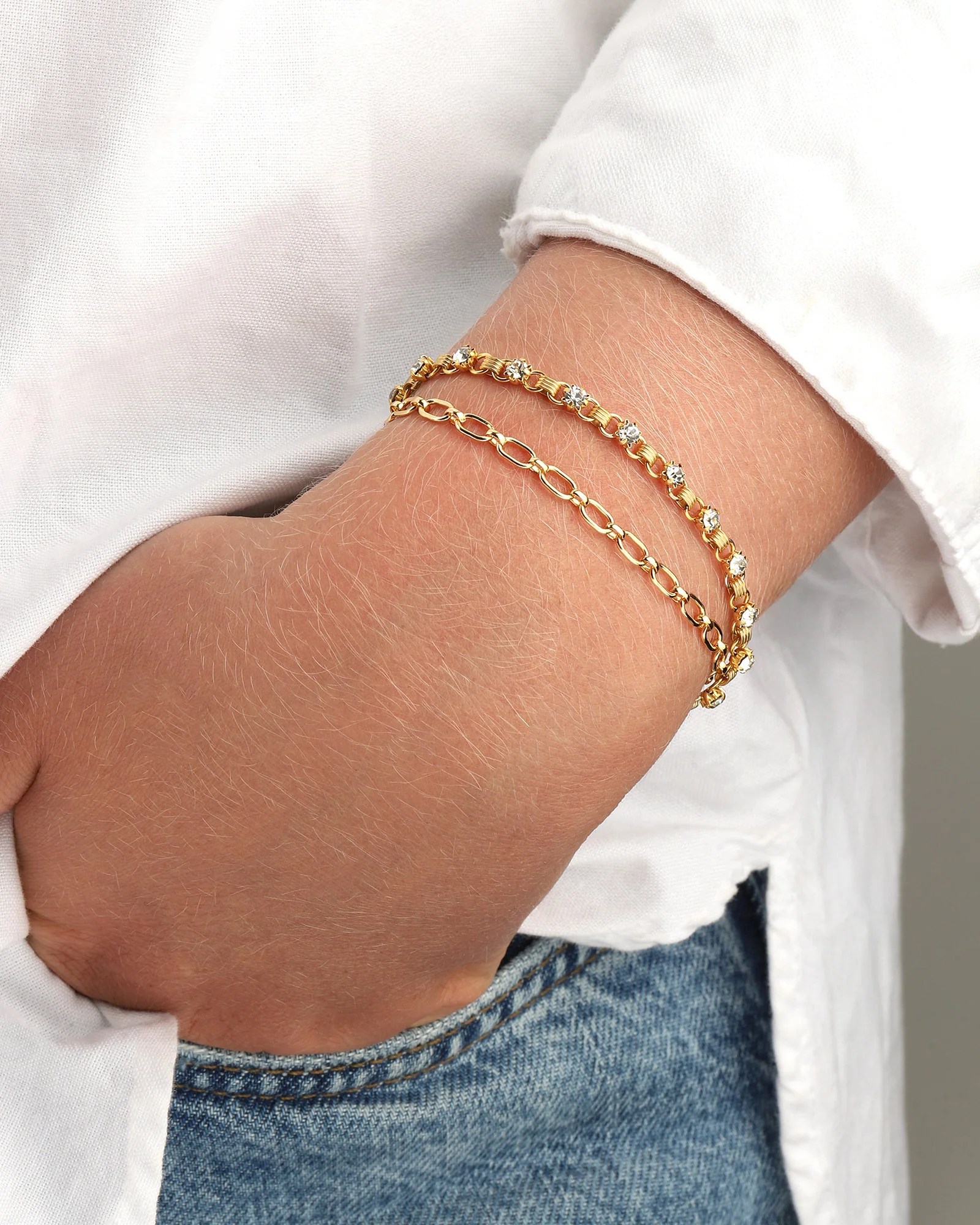 Small Link Crystal Bracelet - Image 2