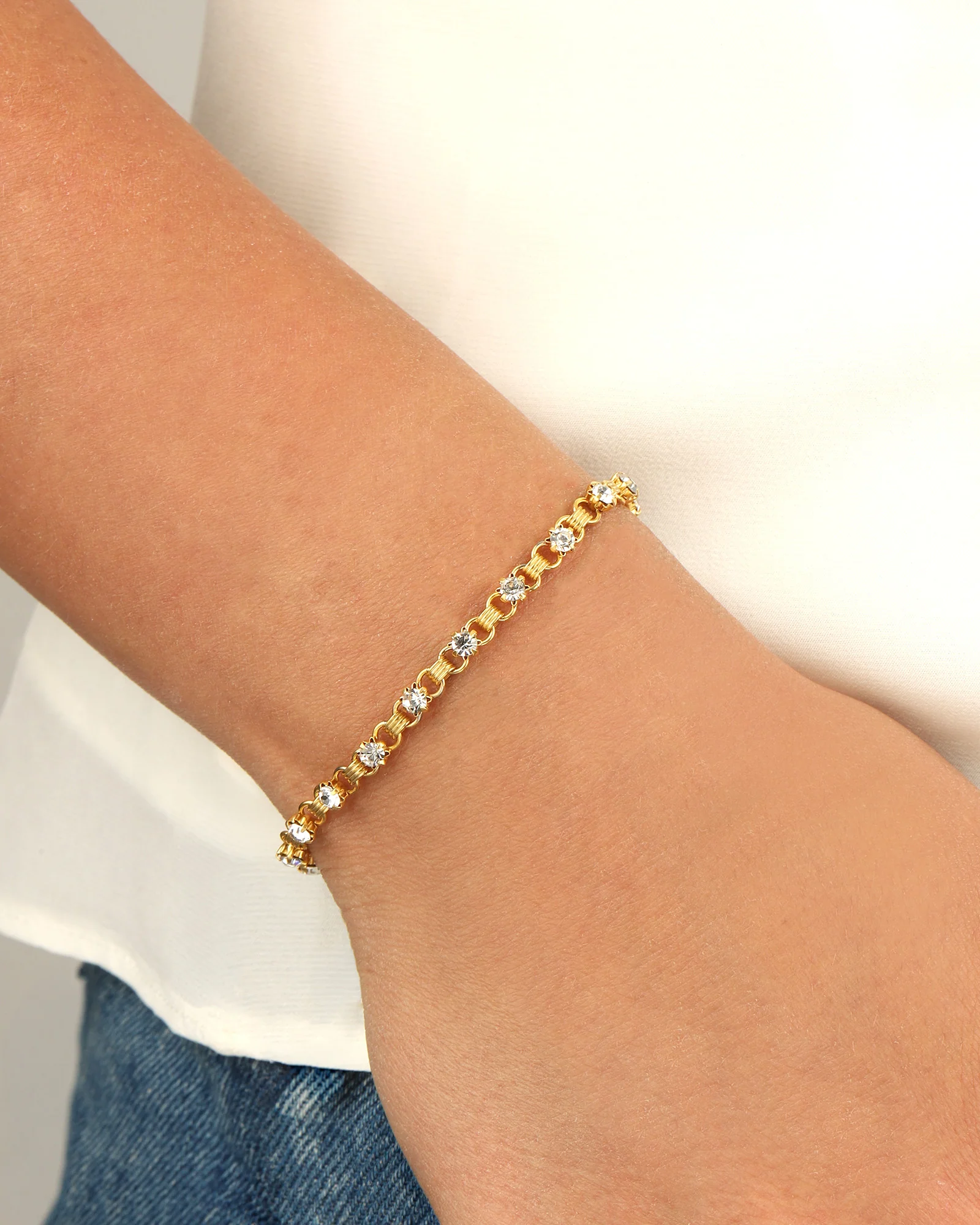 Small Link Crystal Bracelet - Image 3