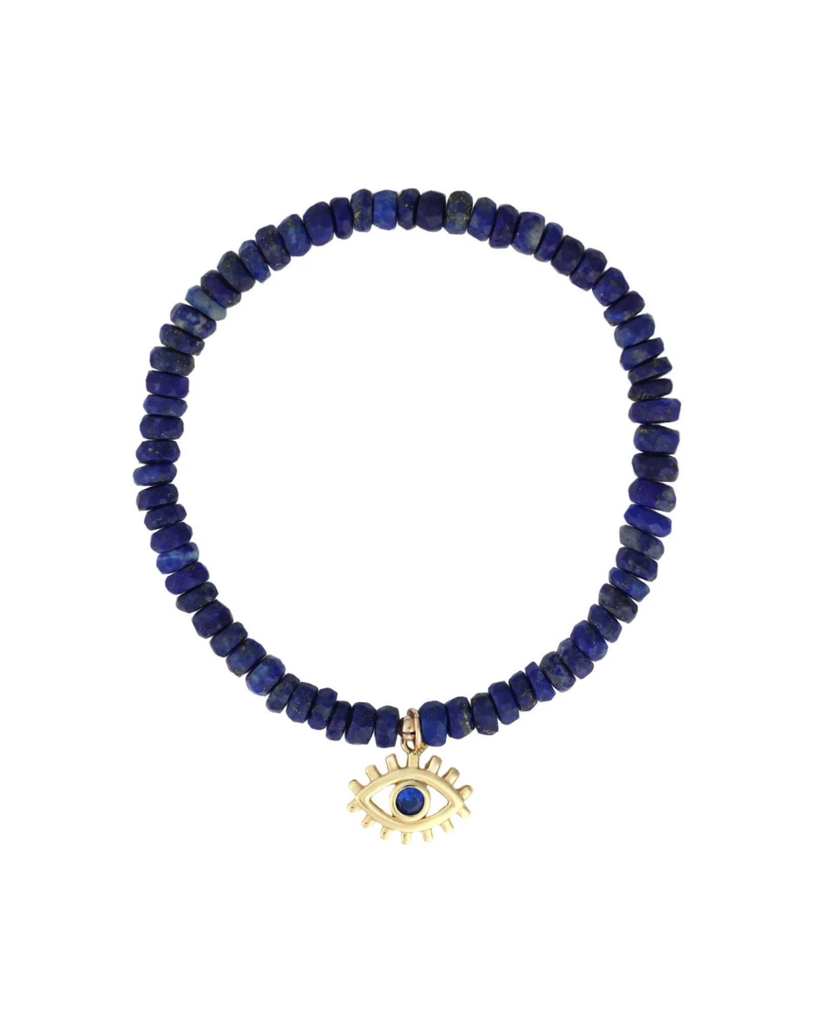 Lapis Evil Eye Charm Beaded Bracelet