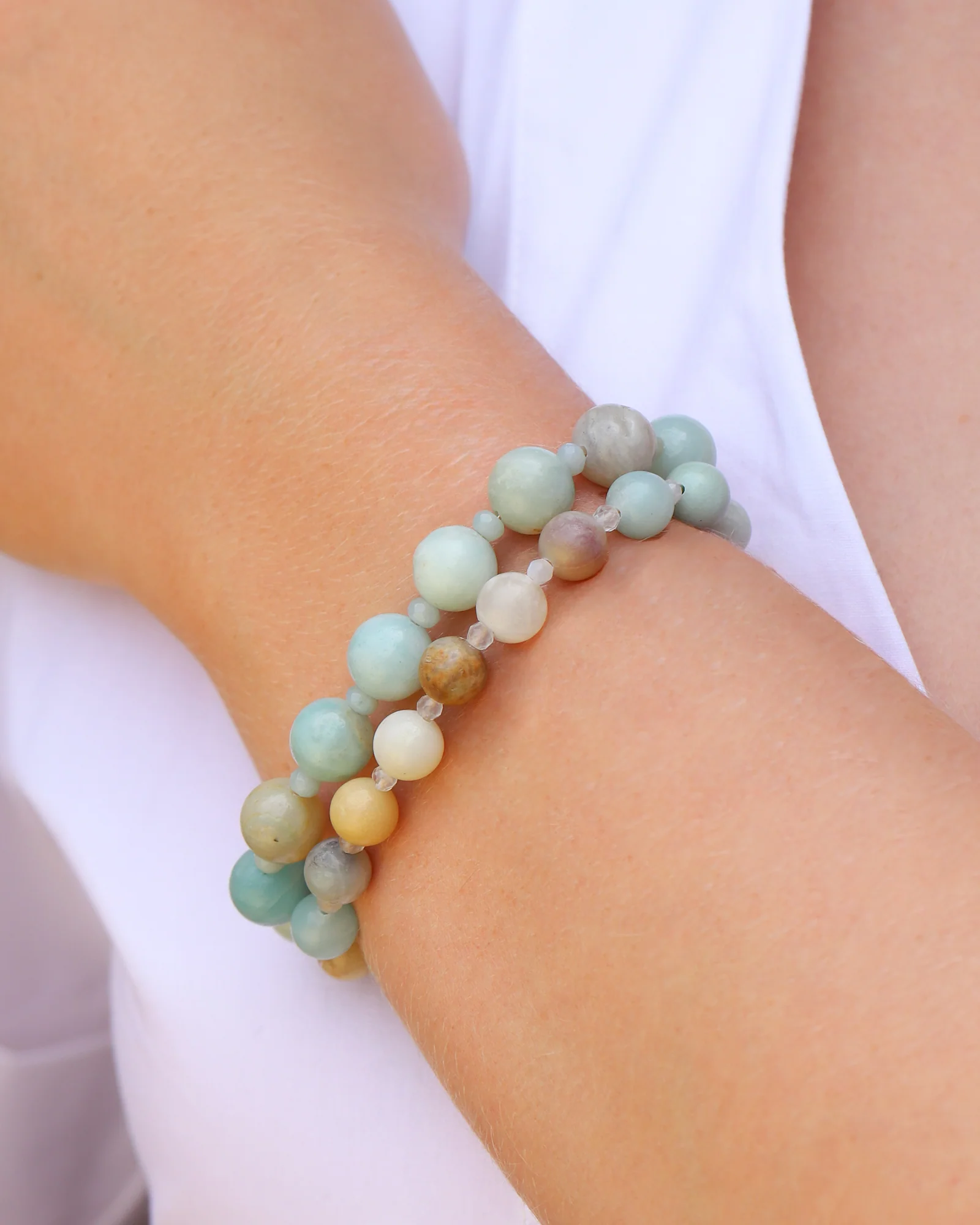 Multi Amazonite Beaded Bracelet | 8mm - Image 3