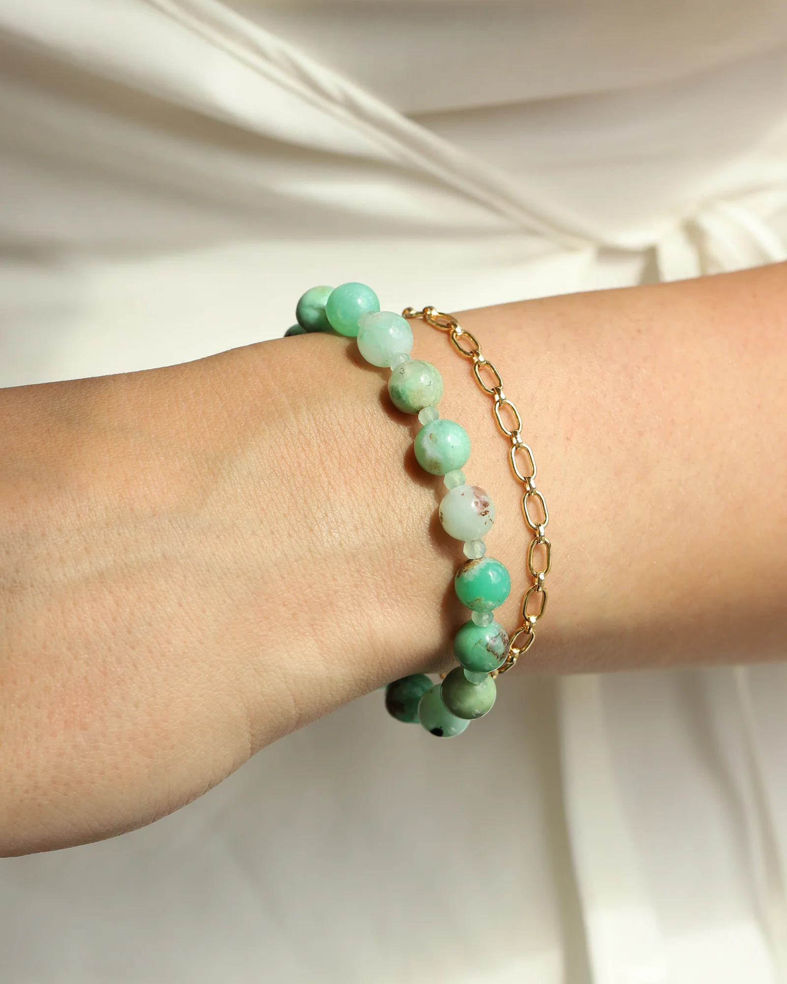 Chrysoprase Beaded Bracelet | 8mm - Image 2