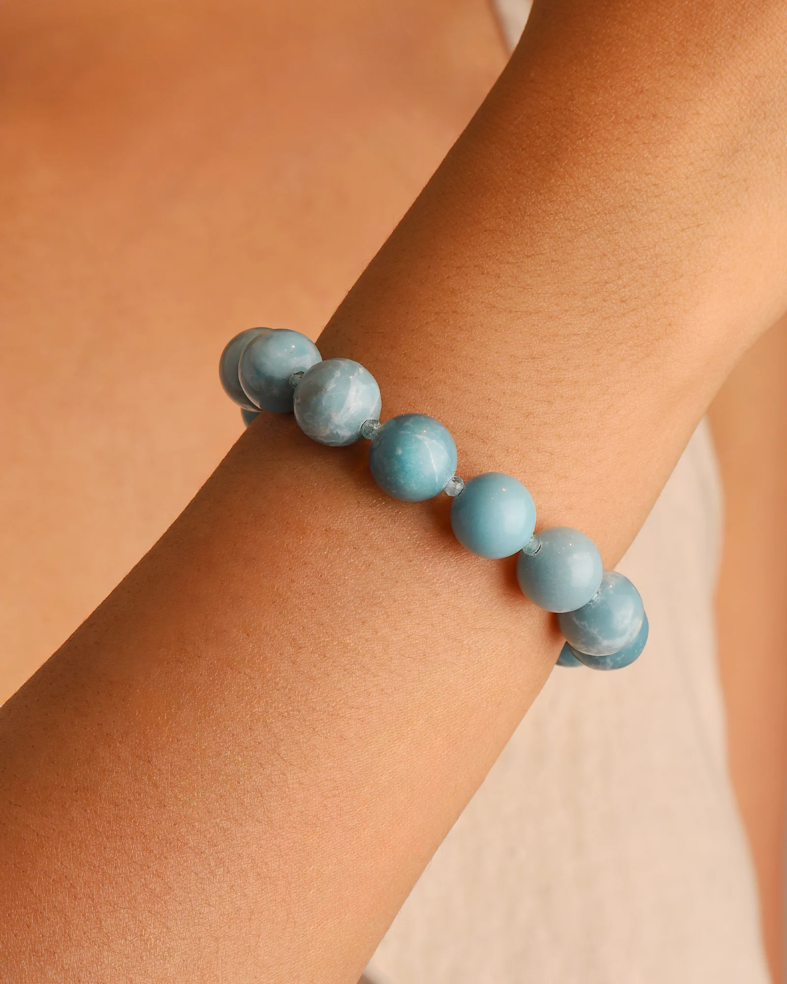 Larimar Beaded Bracelet | 12mm - Image 3