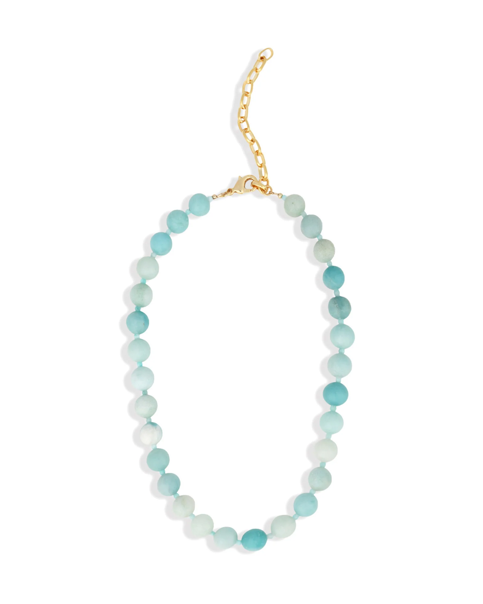 Blue Amazonite Beaded Necklace | 10mm - Image 3